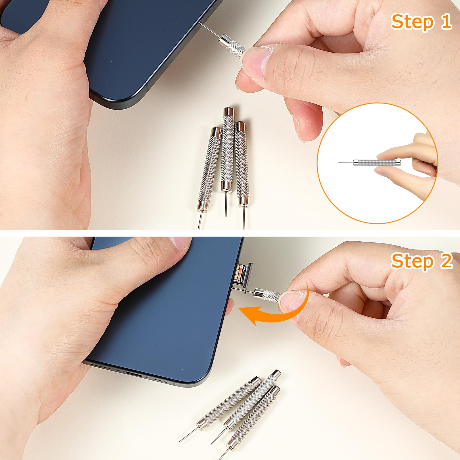 5PCS SIM Card Ejector Tool Kit - Universal Phone Tray Pin Needle Opener for iPhone, Samsung, Android & All Smartphones - Perfect for Travel, Repair & SIM Card Replacement