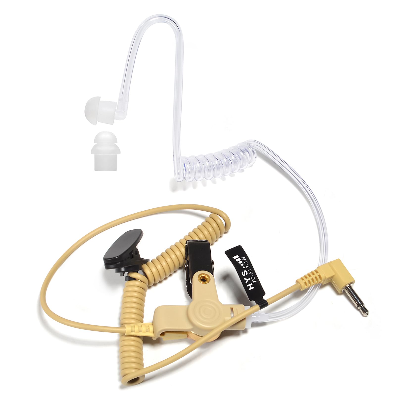 HYS 3.5mm Surveillance Earpiece - Clear Acoustic Coil Tube Headset for Two-Way Radios, Transceivers & Shoulder Speaker Mics | Secure Communication & Discreet Monitoring for Security, Law Enforcement & Event Staff