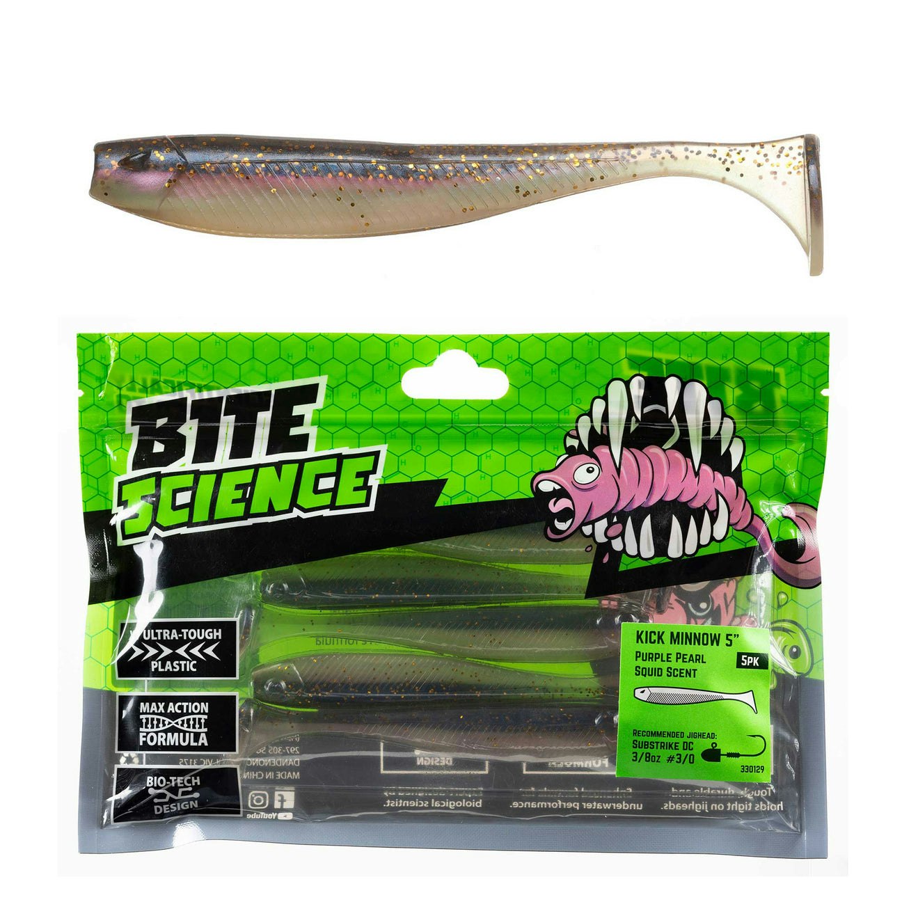 Bite Science Kick Minnow Fishing Lures - Premium Bass & Trout Bait for Freshwater & Saltwater Fishing | Perfect for Casting, Trolling & Ice Fishing