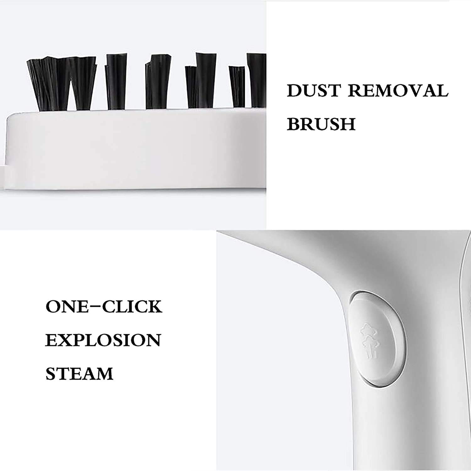 Portable Handheld Garment Steamer for Clothes - Powerful Travel Steamer & Wrinkle Remover - Compact Fabric Steam Iron for Suits, Dresses, Curtains - Perfect for Home, Office & Travel (White)