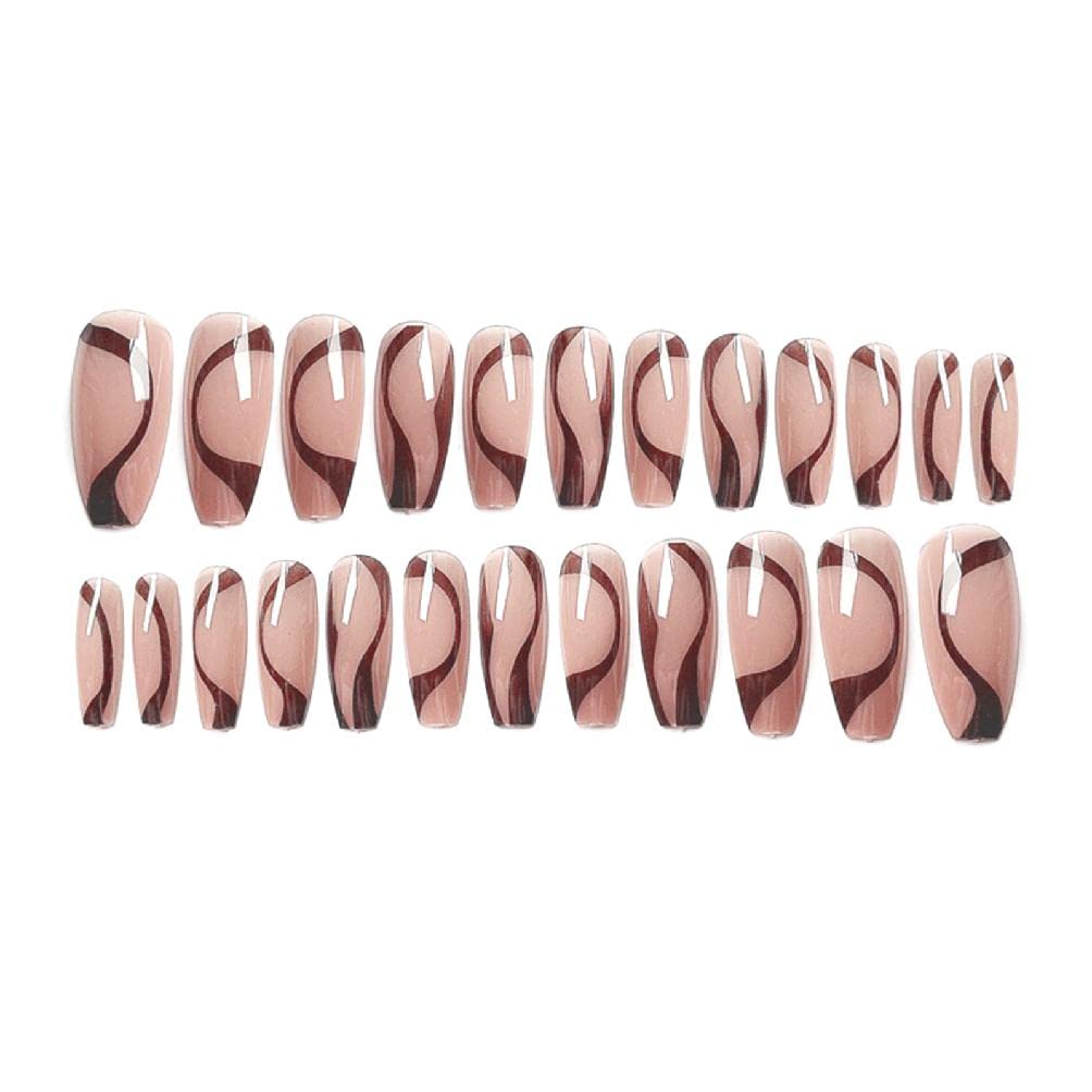 24Pcs Short Ballet Press-On Fake Nails - Square Tip Full Cover Detachable False Nails for Women | Perfect for Daily Wear, Parties & Special Occasions