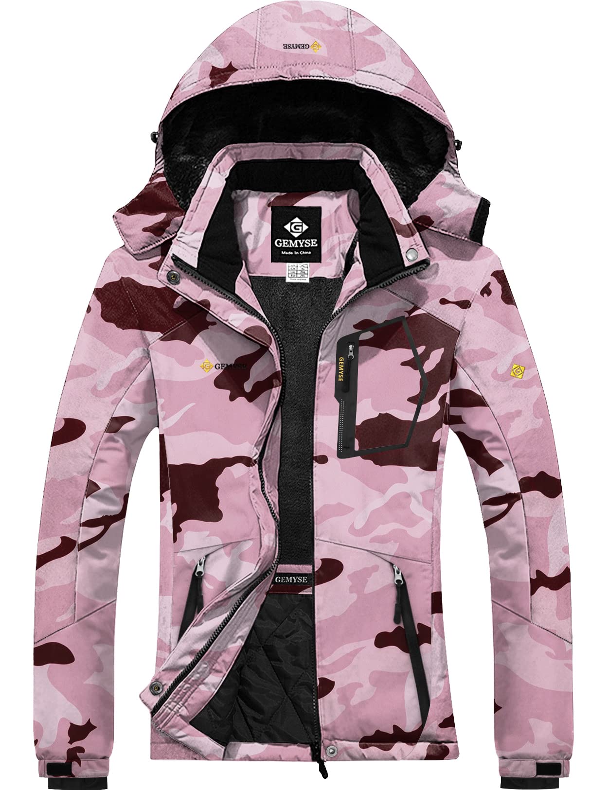 GEMYSE Women's Waterproof Ski Jacket - Windproof Winter Snow Coat for Hiking, Skiing & Outdoor Activities