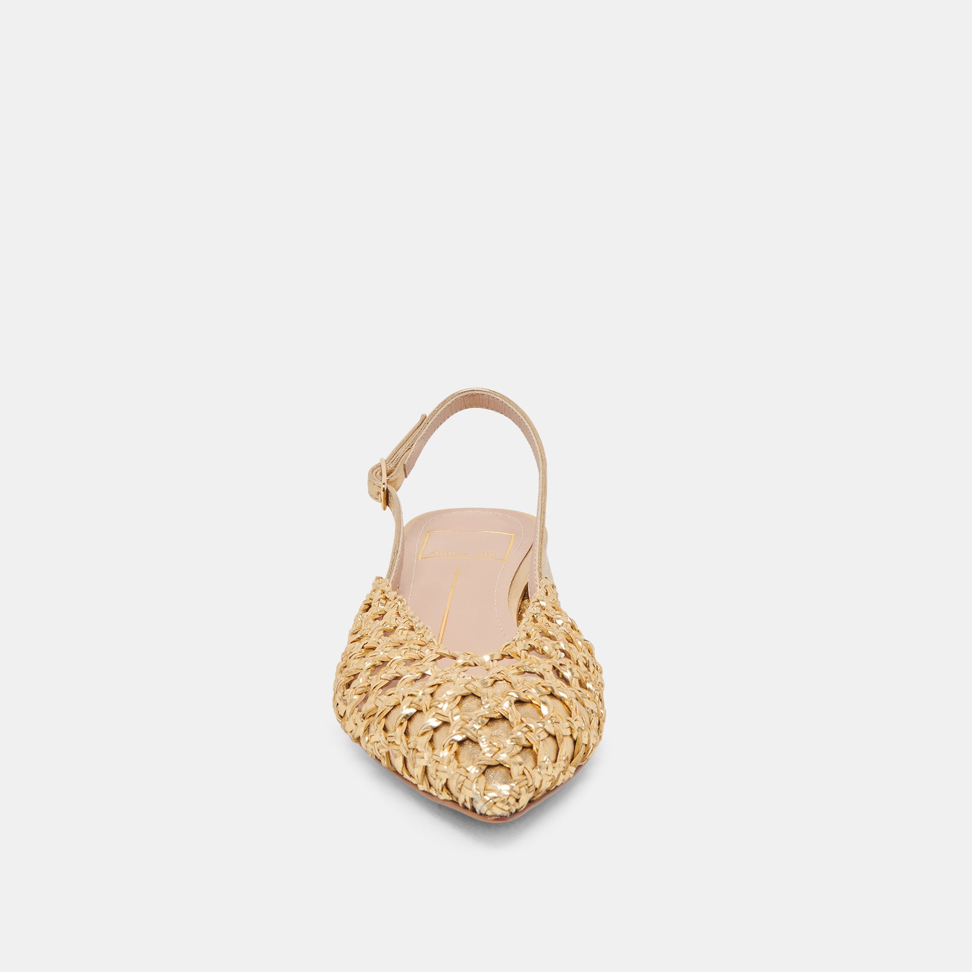 CYNDI Women's Gold Woven Flat Shoes - Comfortable Casual Loafers for Work, Office & Everyday Wear