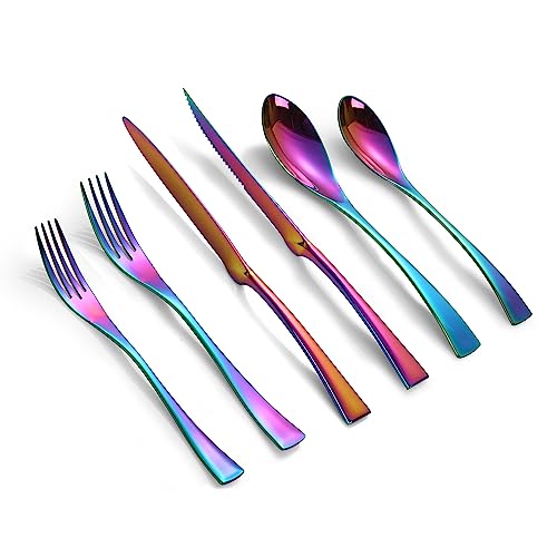 Rainbow 24 Piece Set with Steak Knives
