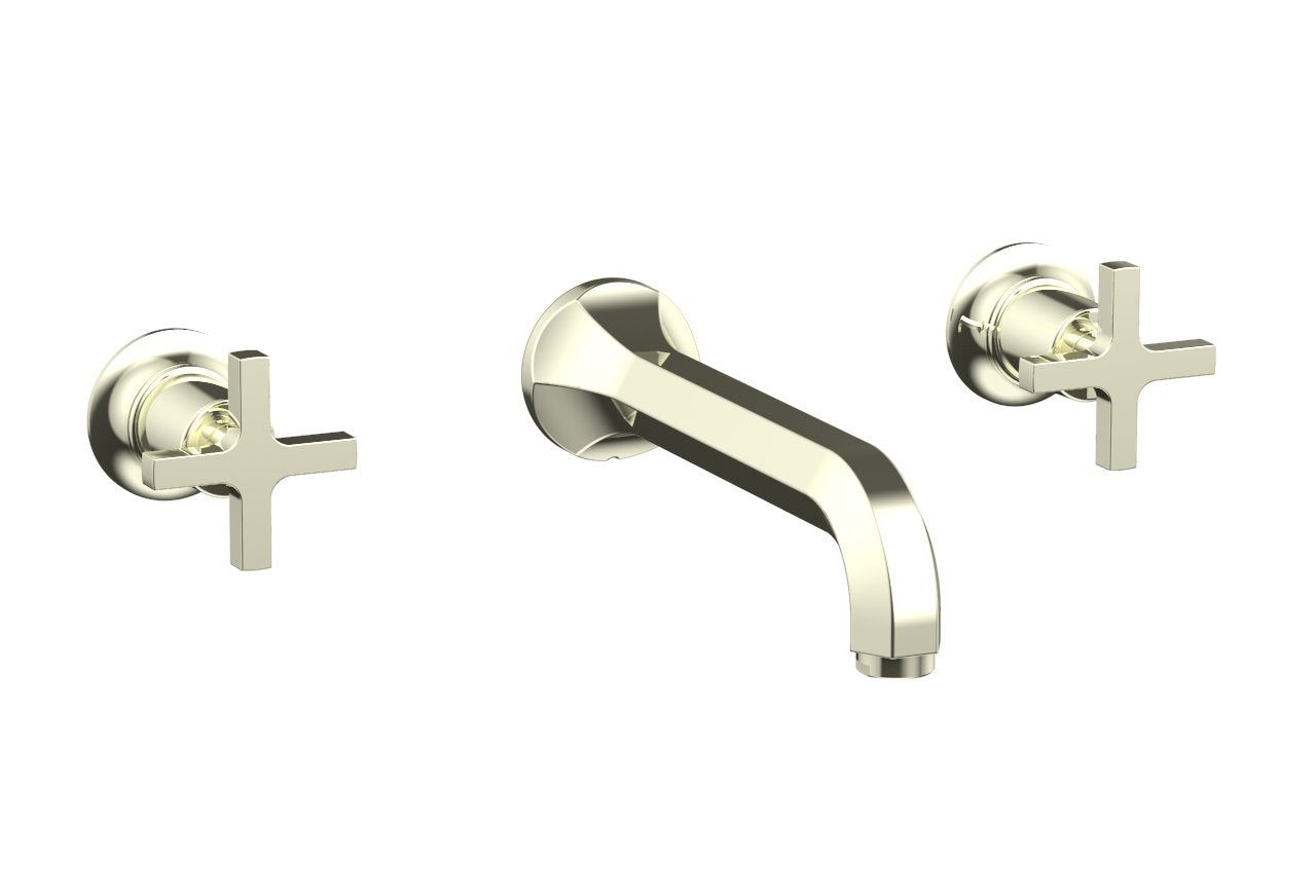 HEX MODERN Wall Tub Faucet Set with Cross Handles - Model 501 56 - Perfect for Bathroom Renovation and Modern Home Decor