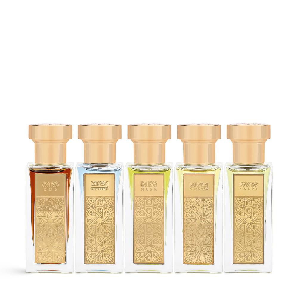 Layali Al Sharq Perfume Set - 5 x 30ml Arabian Oud Fragrance Oil for Women & Men - Perfect for Gifts, Special Occasions & Daily Wear