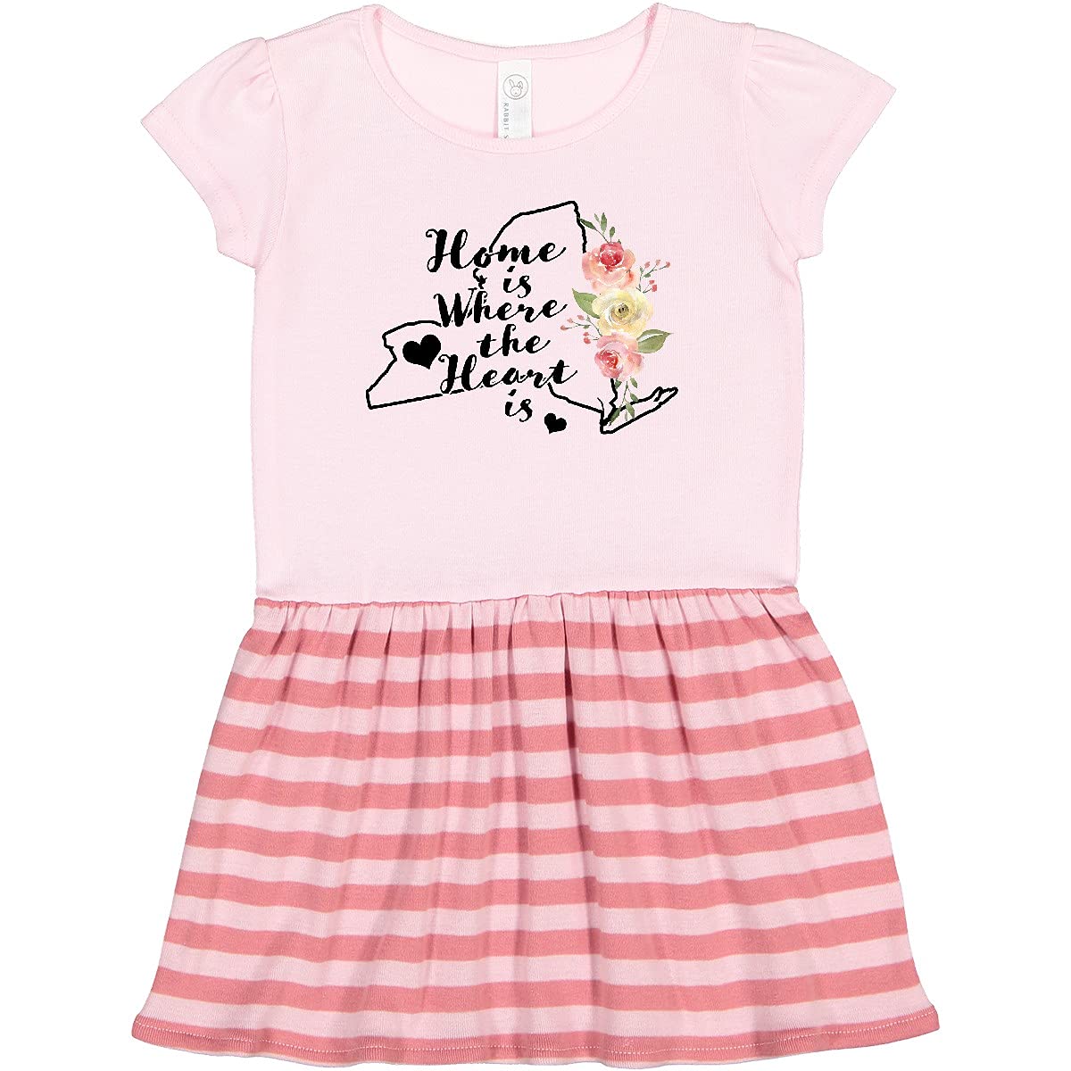 Inktastic New York Home is Where The Heart is Watercolor Print Toddler Dress - Cute Casual Outfit for Girls, Playdates & Family Photos