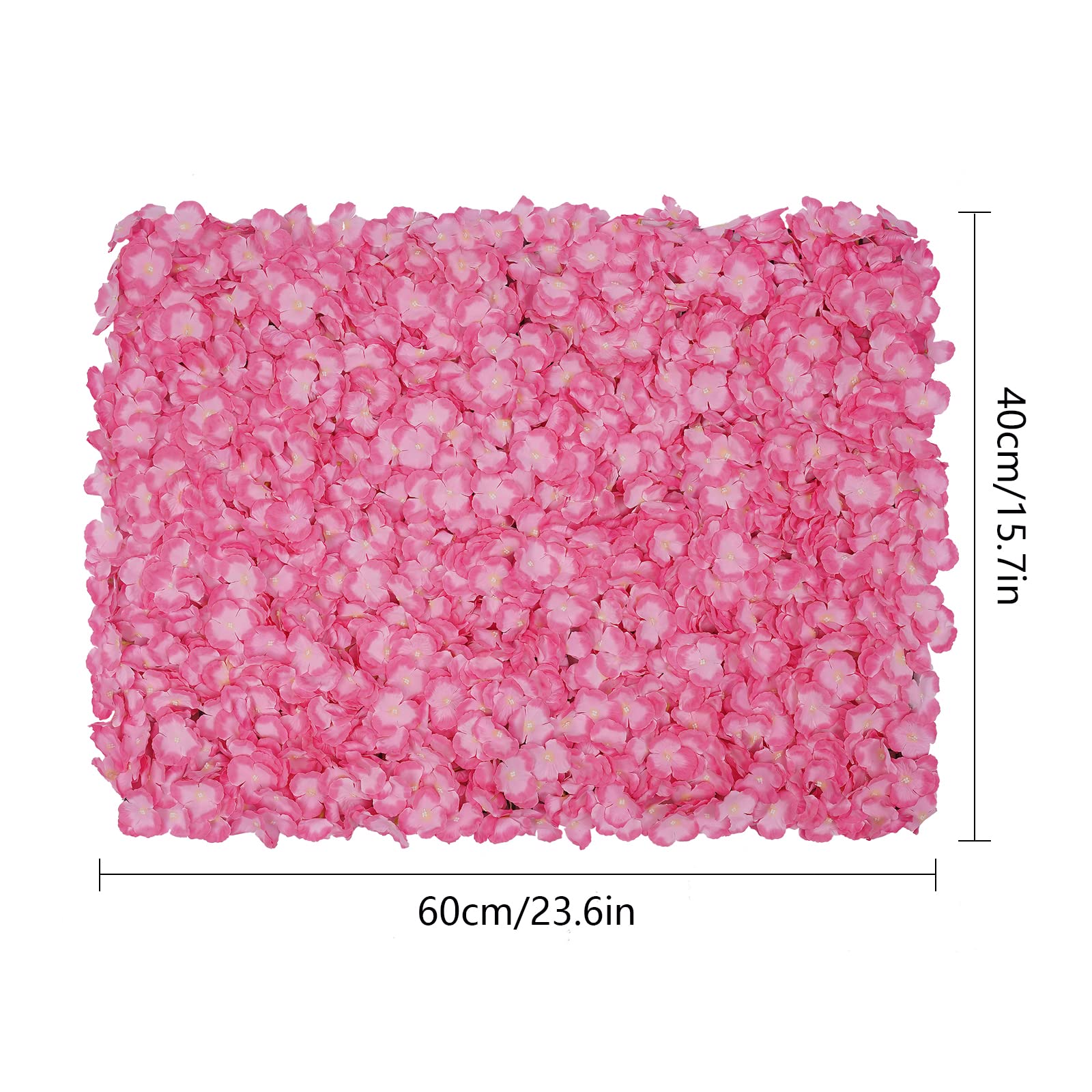 20pcs Artificial Flower Panels - Dark Pink Silk Flower Wall Decor for Wedding, Party, Christmas Backdrop, Home & Festival Photo Booth Background | Perfect for Indoor/Outdoor Events & Social Media Photos