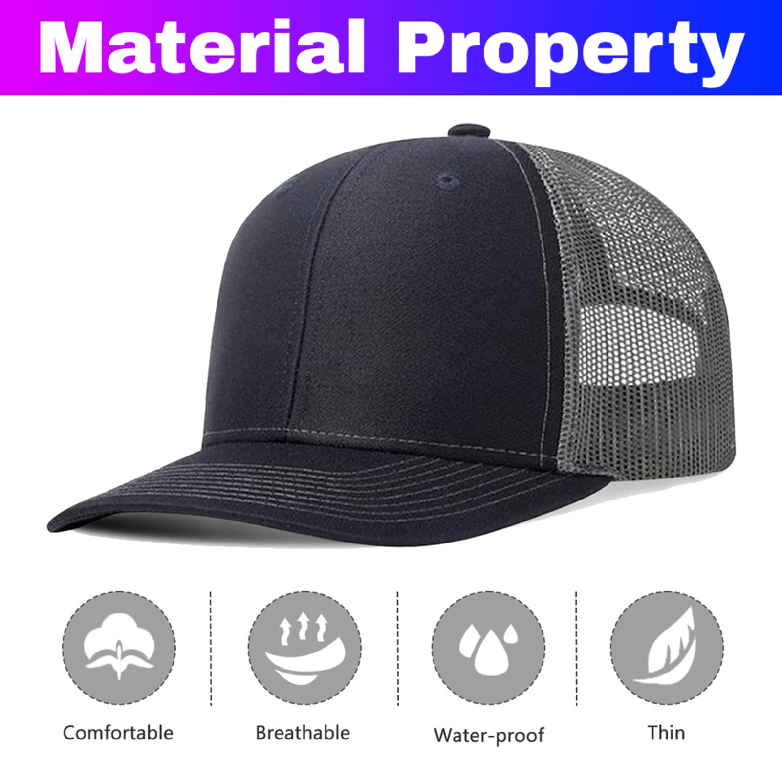 Custom Trucker Hats for Men & Women - Bulk Personalized Baseball Caps with Logo/Text/Photo - Design Your Own Promotional, Team or Fashion Hat for Events, Sports & Outdoor Activities