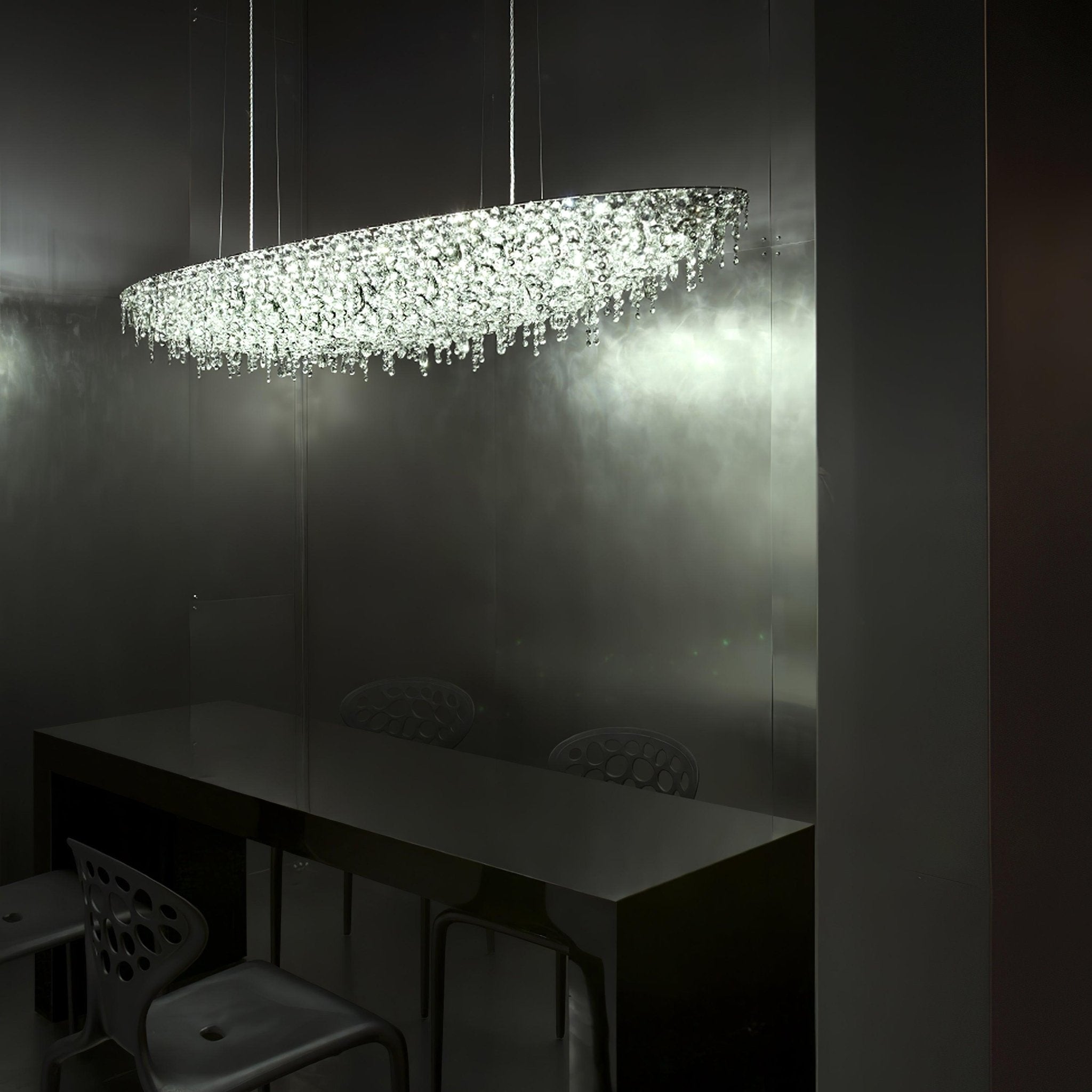 Elegant Boat Crystal Chandelier - Modern Nautical Ceiling Light Fixture for Dining Room, Living Room & Bedroom Decor