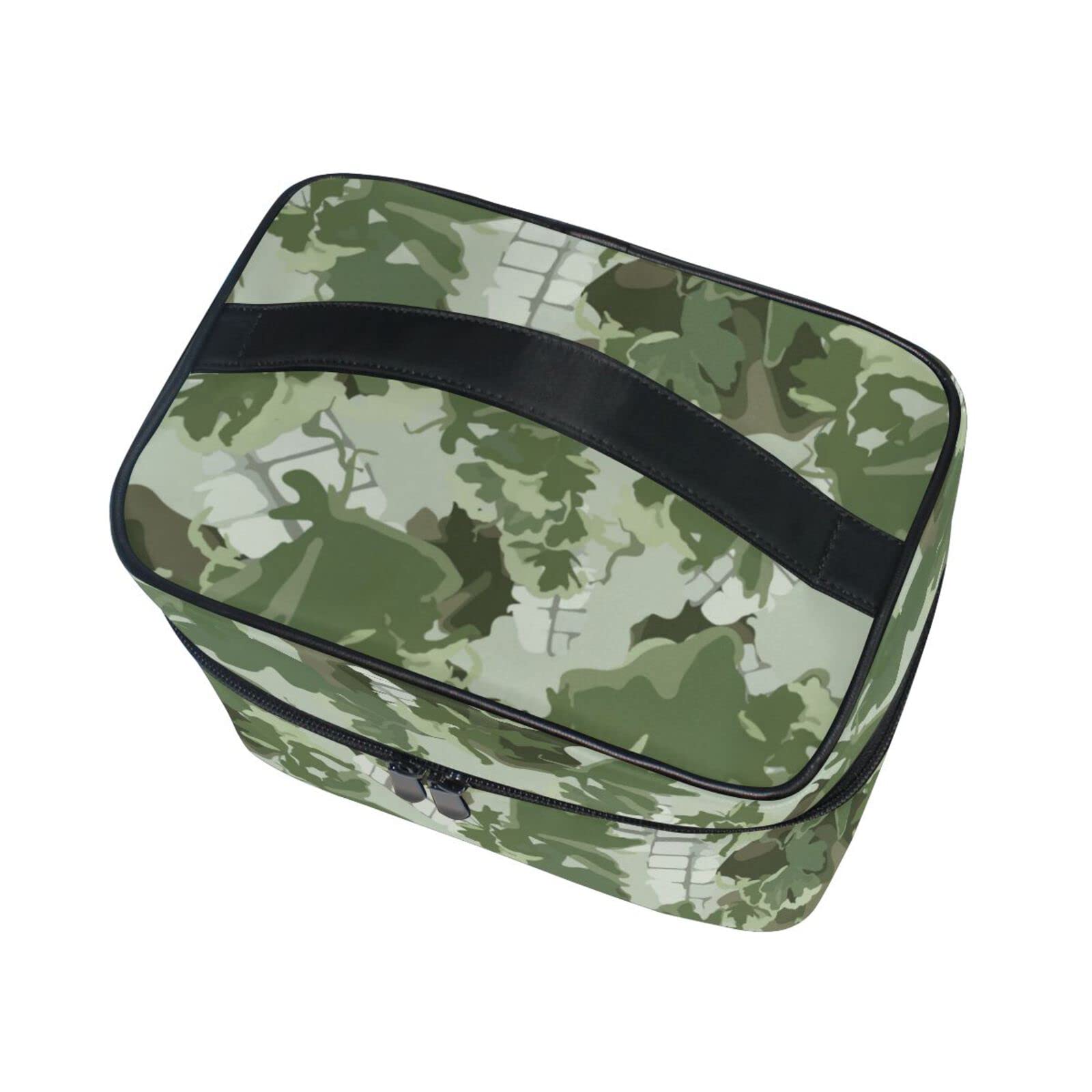 Forest Camouflage Makeup Bag - Large Travel Toiletry Organizer for Women | Perfect for Camping & Outdoor Trips