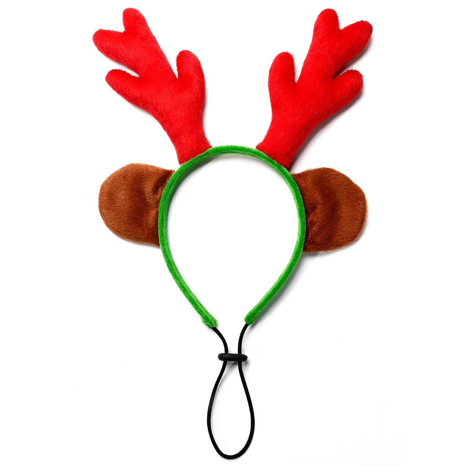 Toozey Adjustable Dog Christmas Costume - Soft Reindeer Antlers with Ears Headband for Medium & Large Dogs | Holiday Pet Outfit for Christmas Photos & Parties
