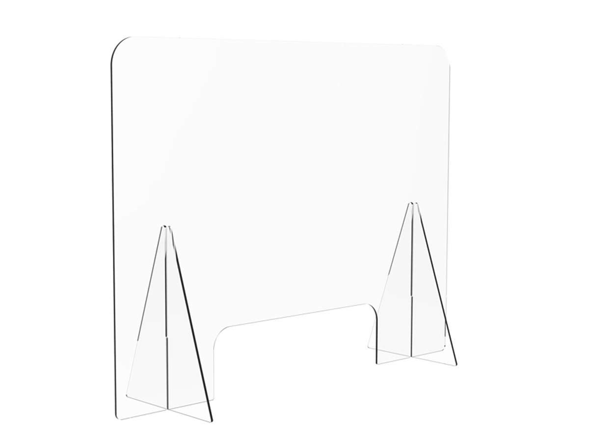 Monoprice 142021 Small Clear Desk Barrier - Office Privacy Screen & Workspace Divider for Cubicles, Home Office, and Study Areas