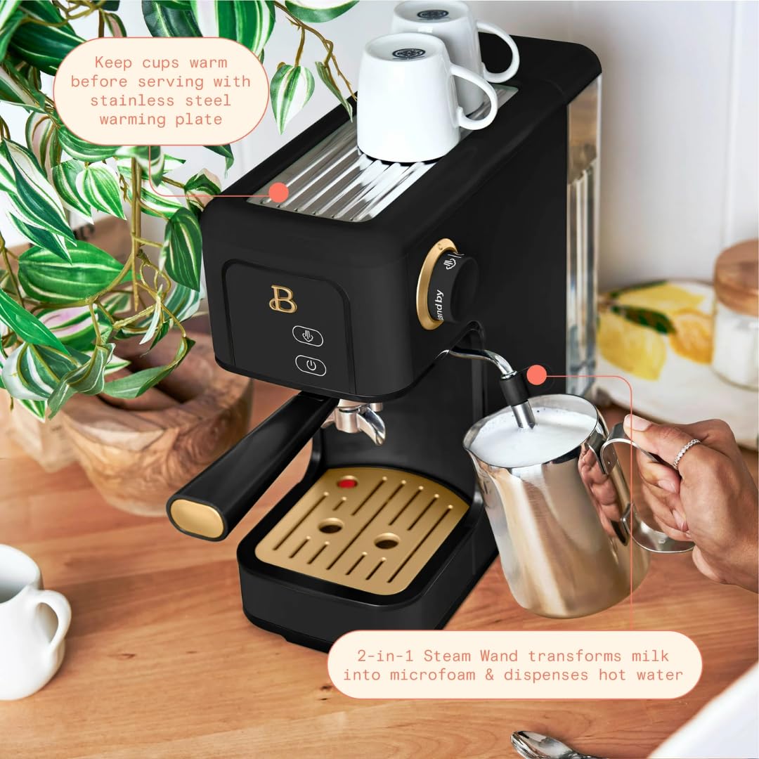 Premium 20-Bar Pressure Espresso Machine - Slim Fast Heating Coffee Maker with Milk Frother, High Performance Black Sesame Design - Perfect for Home Baristas & Coffee Shops