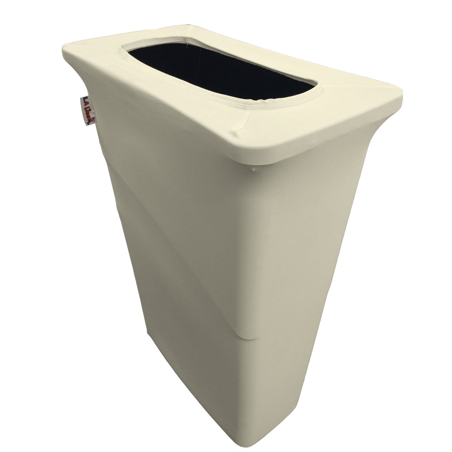 Stretch Spandex Fitted Trash Can Cover for Slim Jim 23-Gallon - Elastic Waste Bin Container Cover for Indoor & Outdoor Use - Patio, Backyard, Kitchen Decor in Ivory - Perfect for Home, Garden, and Commercial Spaces