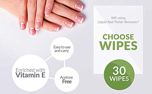 OCI Nail Polish Remover Wipes - 180 Round Pads (6 Packs of 30) | Slow Evaporation, No White Residue | Perfect for Travel, Salon & At-Home Manicures
