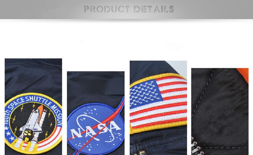 Shanghai Story Men's USA Flag Lightweight MA-1 Flight Bomber Jacket - Windproof Casual Jacket for Outdoor, Travel & Streetwear Fashion