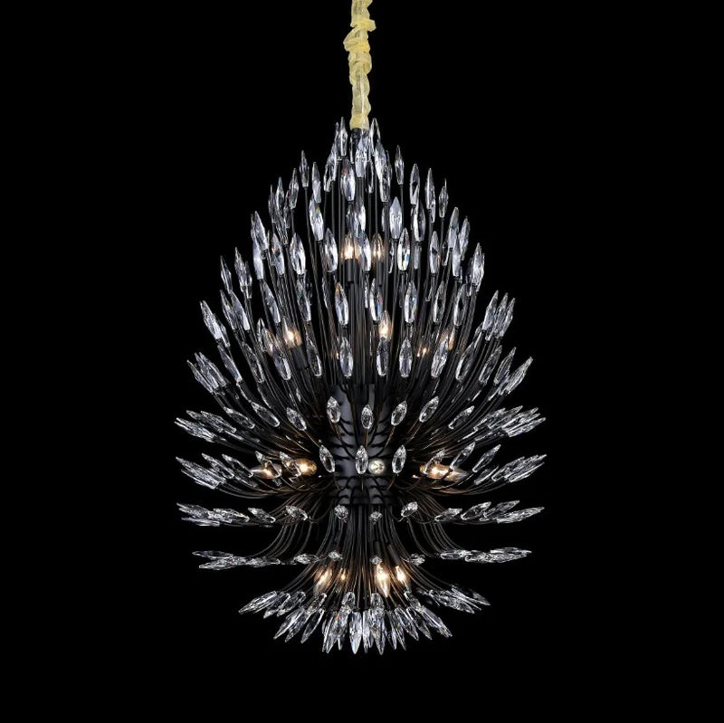 Lily Starburst Crystal Sputnik Chandelier - 43W Modern Lighting Fixture for Dining Room, Living Room & Bedroom Decoration
