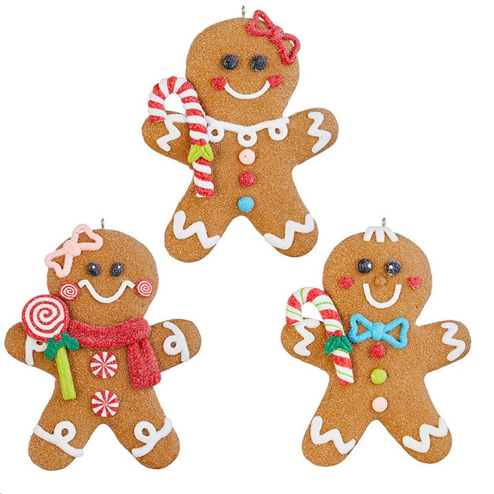 5 Hand-Painted Gingerbread Christmas Ornaments - Festive Holiday Tree Decorations for Xmas Parties & Home Decor