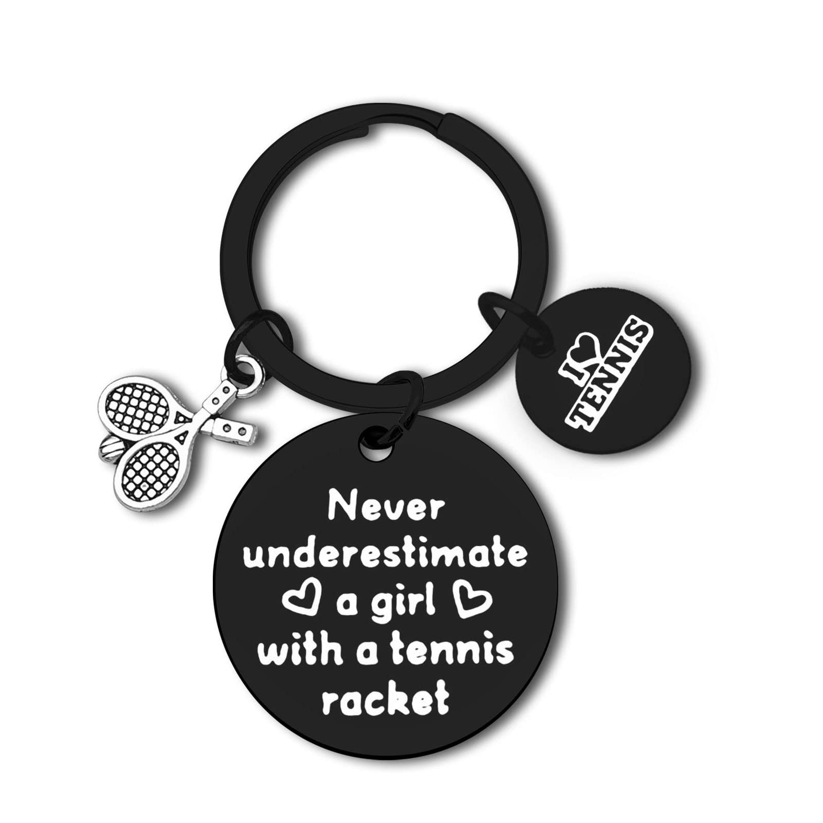 Tennis Keychain Jewelry - Perfect Gift for Tennis Lovers, Players & Teams - Inspirational Tennis Racquet Charm for Girls & Teens - Great for Back to School, Christmas, Graduation - Ideal for Tennis Matches, Training & Sports Events