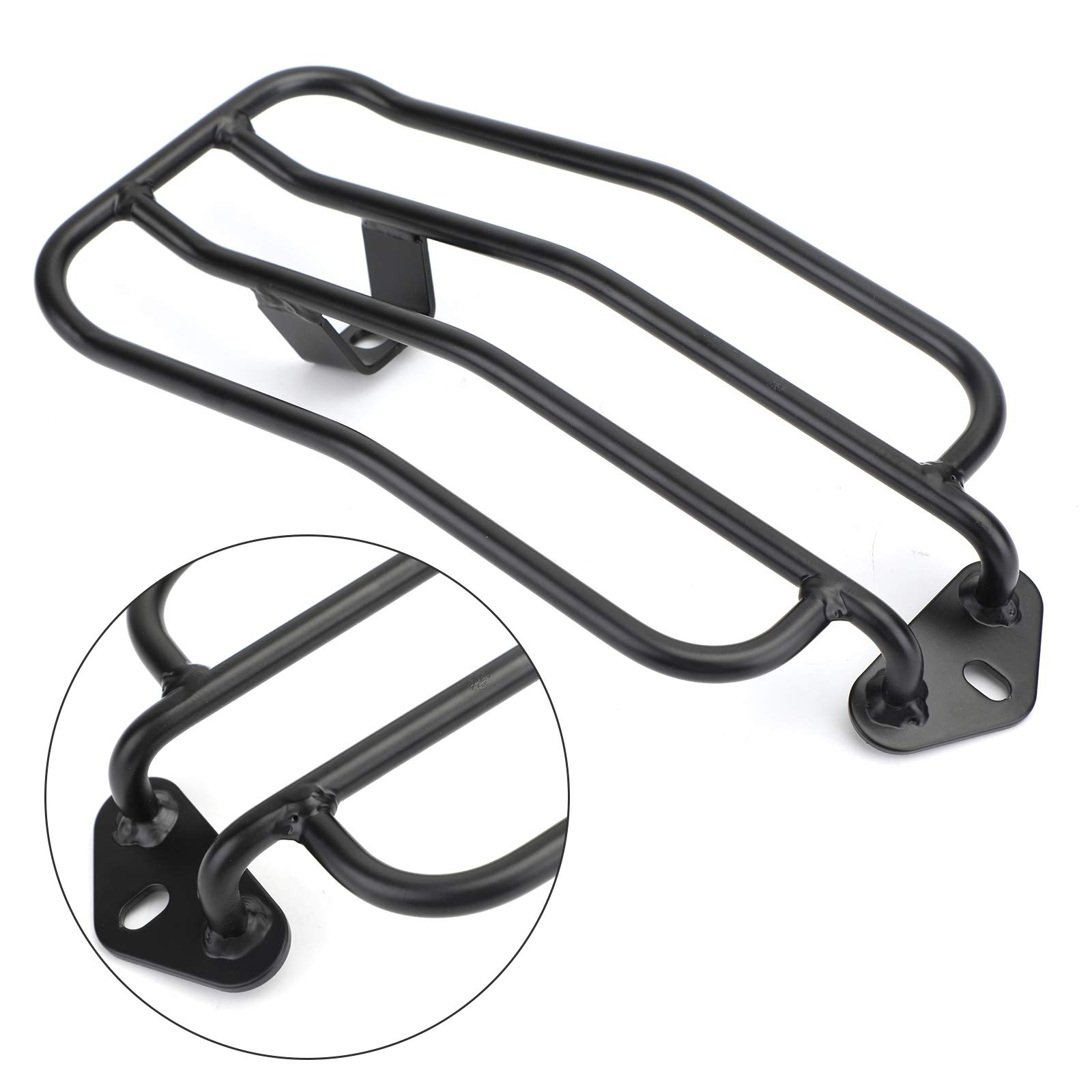 Motorcycle Luggage Rack Top Case Carrier - Heavy Duty Rear Utility Rack for Solo Seat & Fender - Compatible with Honda CMX300/500 Rebel 2017-2020 (Black) - Perfect for Long Rides & Touring Accessories