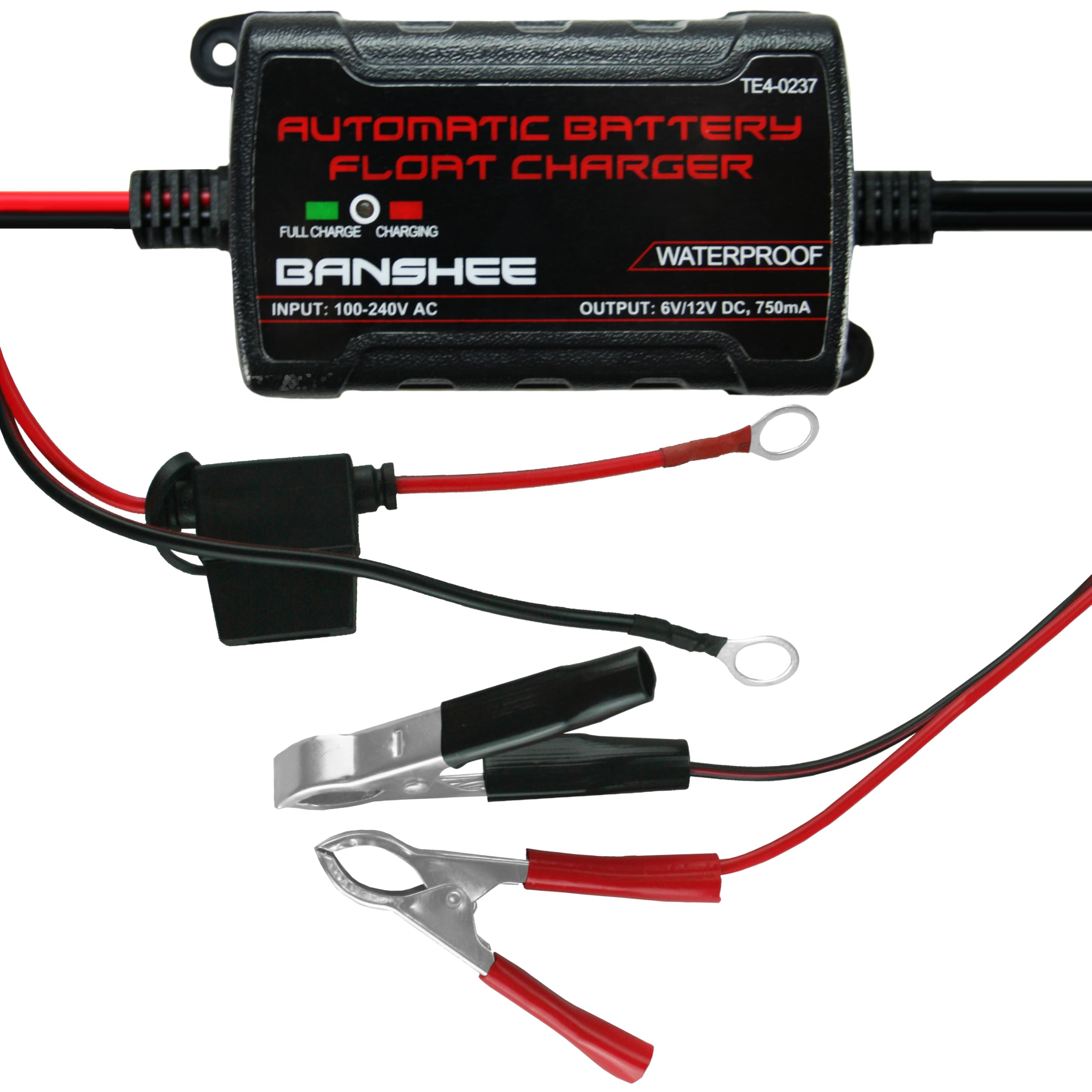 12V Waterproof Smart Battery Charger for Cars, Boats, RVs - Fast Multi-Amp Charging with Auto Protection | Perfect for Outdoor, Marine & Emergency Use