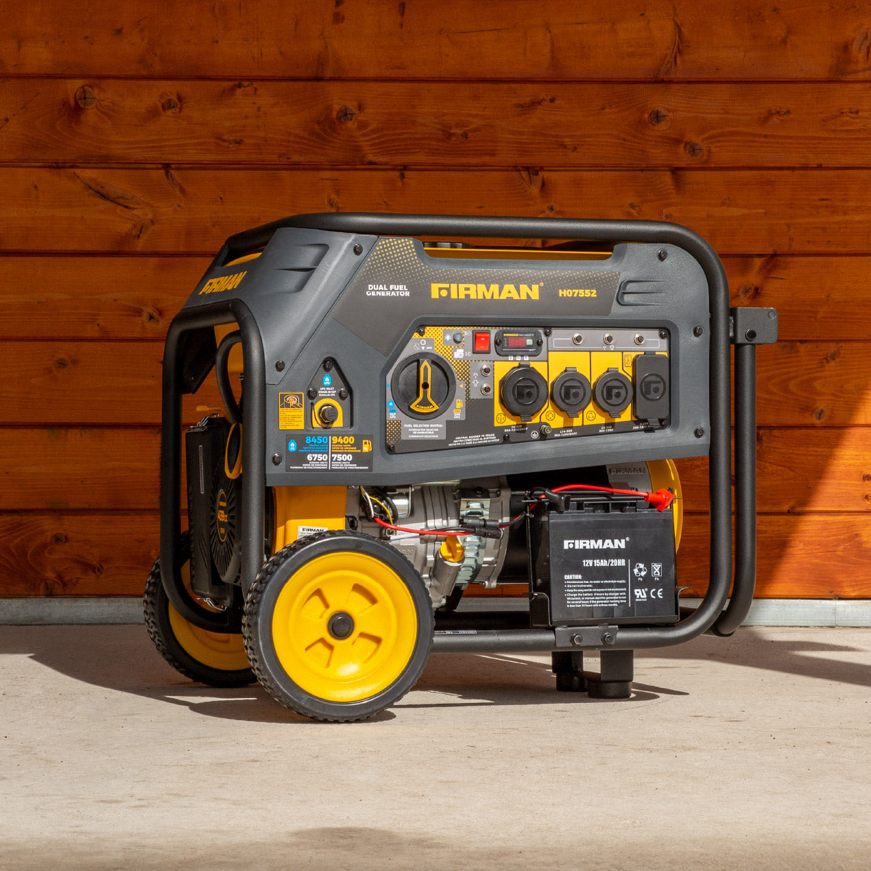 7500W Dual Fuel Portable Generator with Electric Start - 120/240V Output for Camping, Home Backup & Outdoor Power Supply