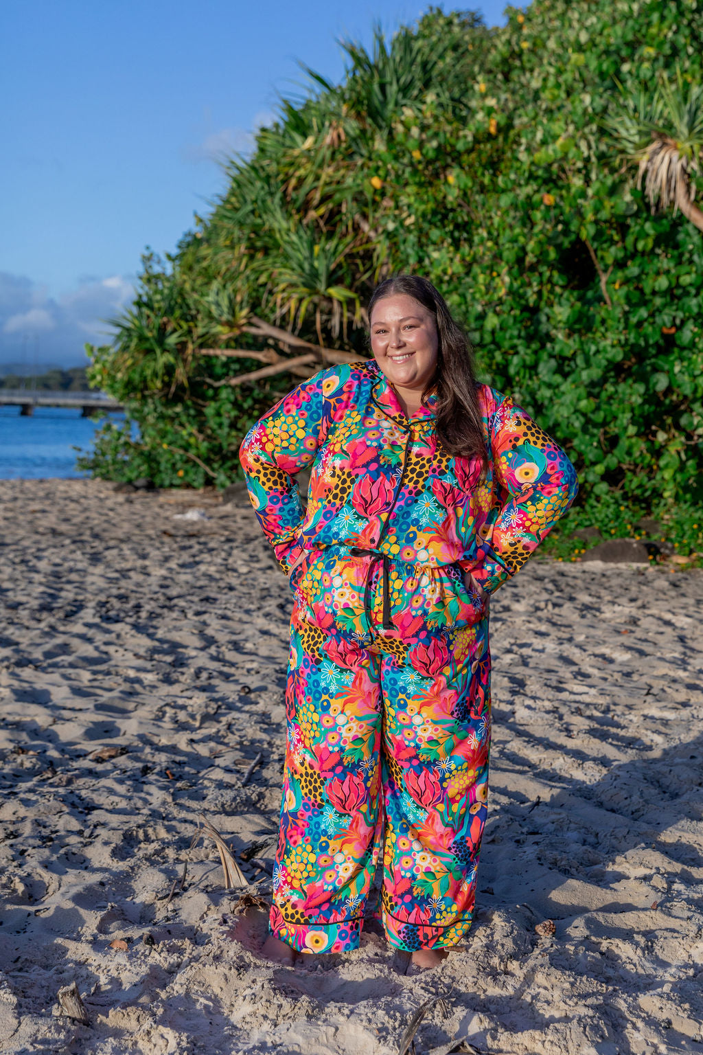 Kasey Rainbow Sundown LS Shirt & Pant Sleepwear Set - Cozy Matching Pajamas for Women | Perfect for Lounging, Sleepovers & Relaxing at Home