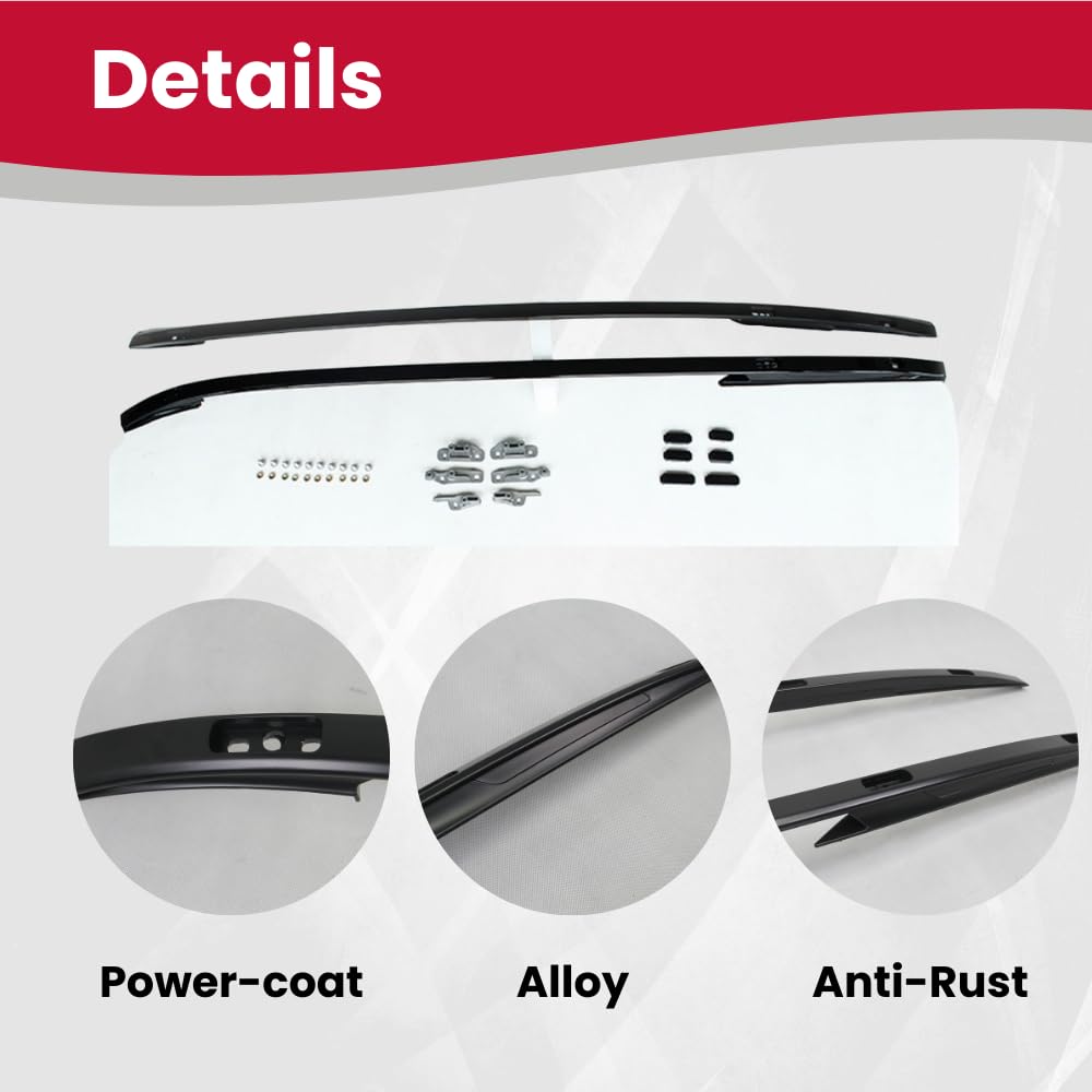 Universal Black Roof Rack Rail Bar for Land Rover Discovery Sport 2015-2025 | Heavy Duty Luggage Cargo Carrier | Perfect for Road Trips, Camping & Outdoor Adventures