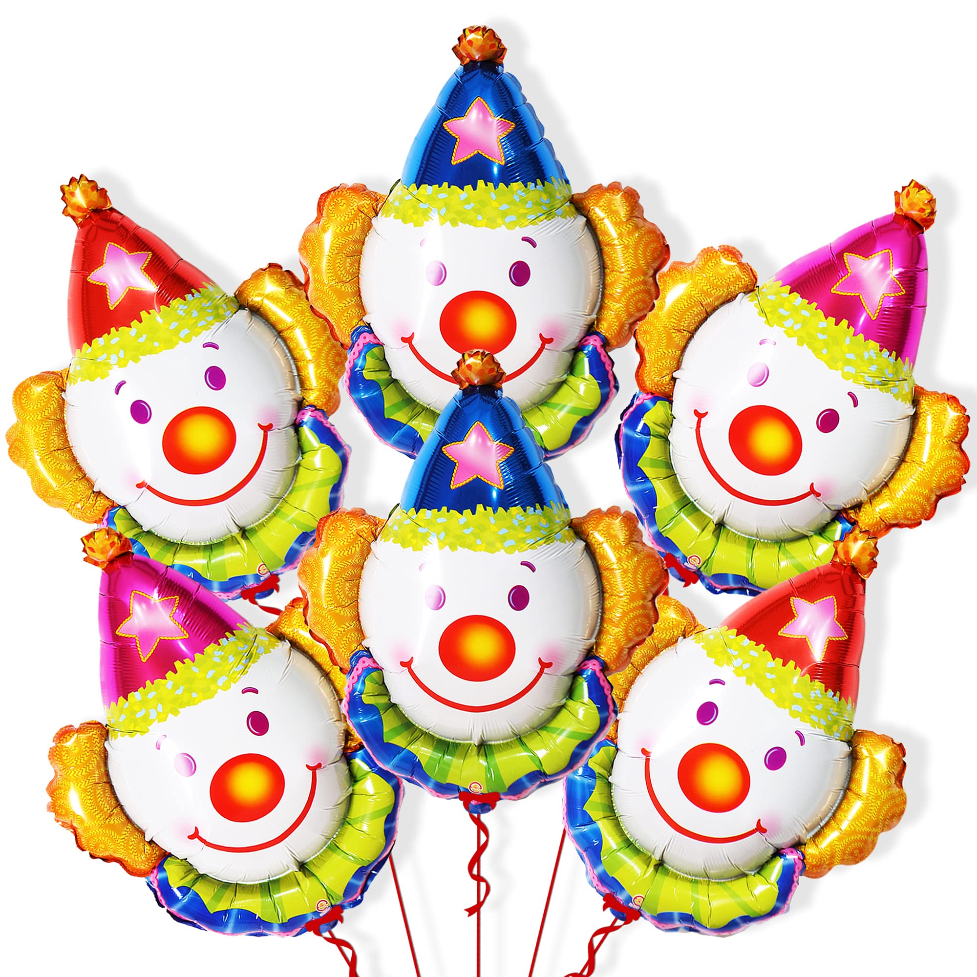 KatchOn 32 Inch Large Clown Balloons Set - Pack of 6 | Giant Carnival Balloons for Clown & Circus Theme Party Decorations | Perfect for Birthday Parties, Baby Showers, and Halloween Events