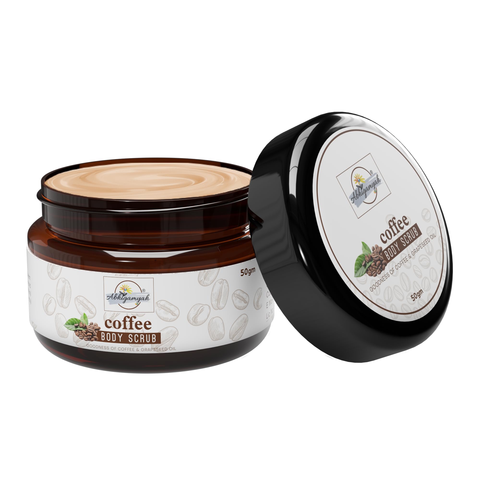 **Goodness Coffee & Grapeseed Oil Body Scrub – Natural Exfoliator for Tan Removal, Soft & Smooth Skin – 50g Pack – Perfect for Post-Sun Care & Spa Days**