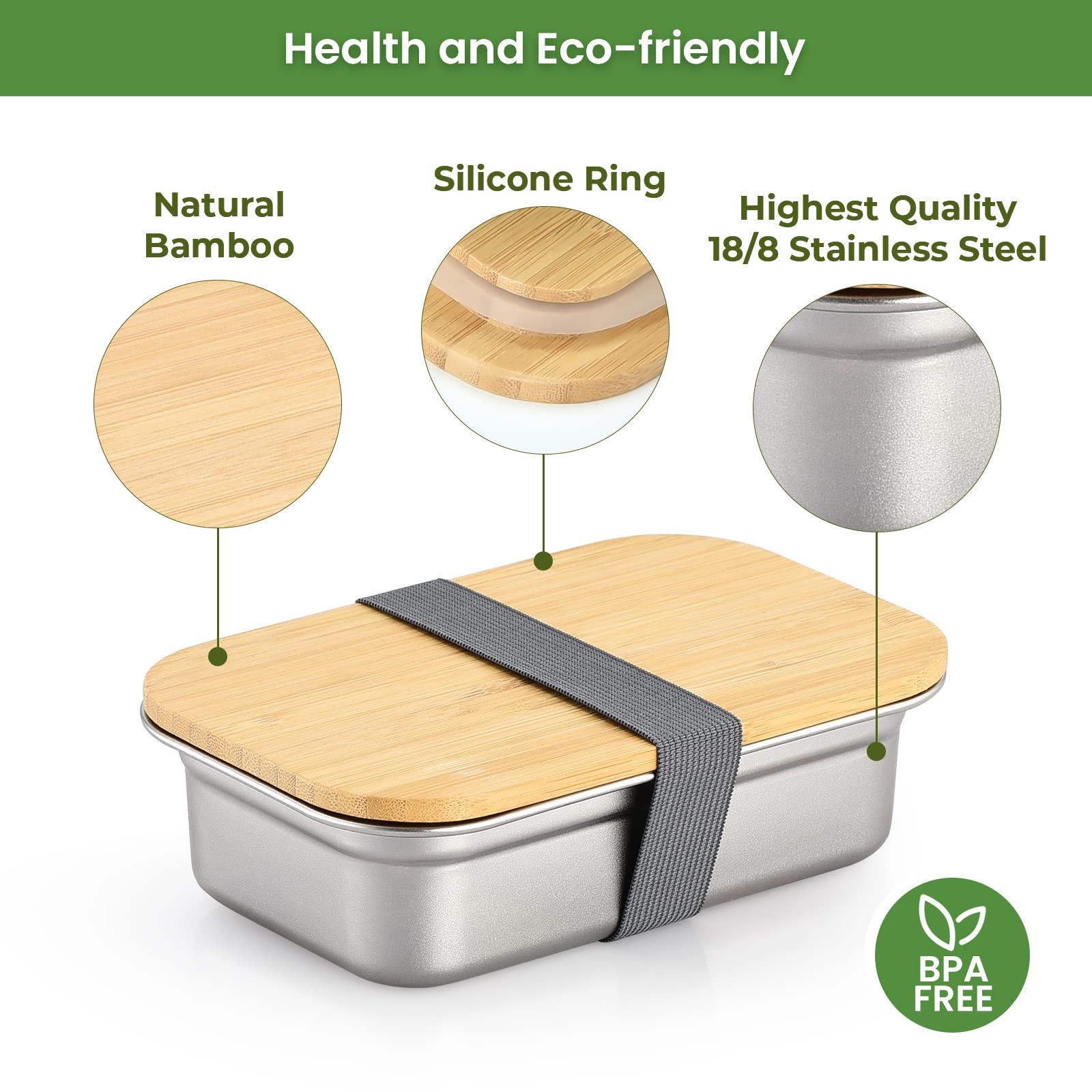 Stainless Steel Bento Box 13oz - Leakproof Lunch Container for Office & School