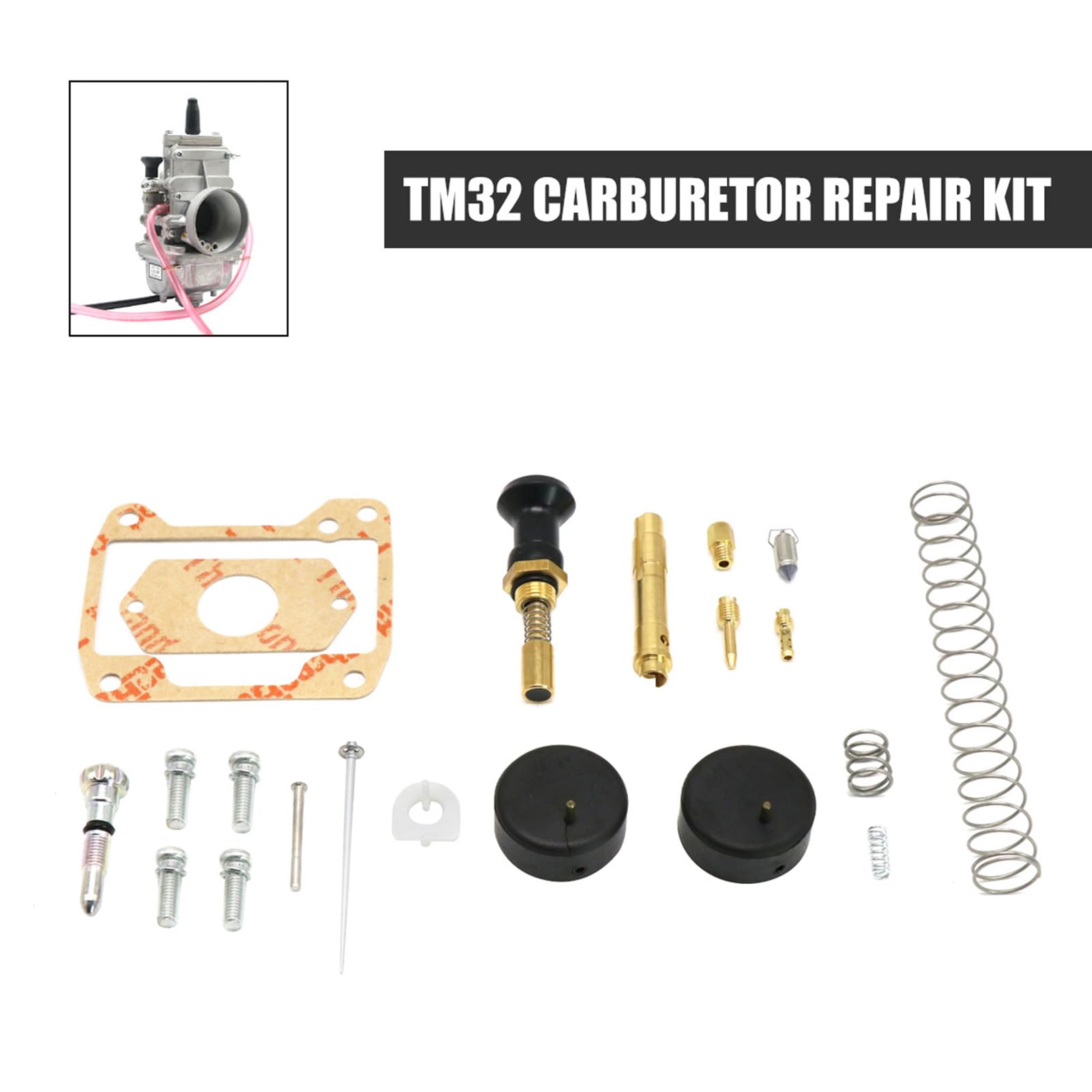 Professional Motorcycle Carburetor Repair Kit - TM24 28 30 32 34mm Carb Rebuild Set with Gaskets & Seals - Essential Maintenance Accessories for Smooth Engine Performance - Perfect for DIY Mechanics & Motorcycle Enthusiasts