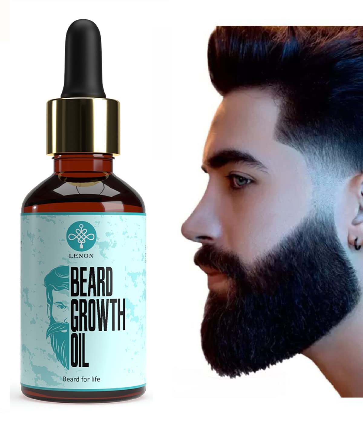 Fitme Lenon Beard Growth Oil for Men - 30ml Natural Formula for Thicker, Fuller Facial Hair - Perfect for Daily Grooming & Styling