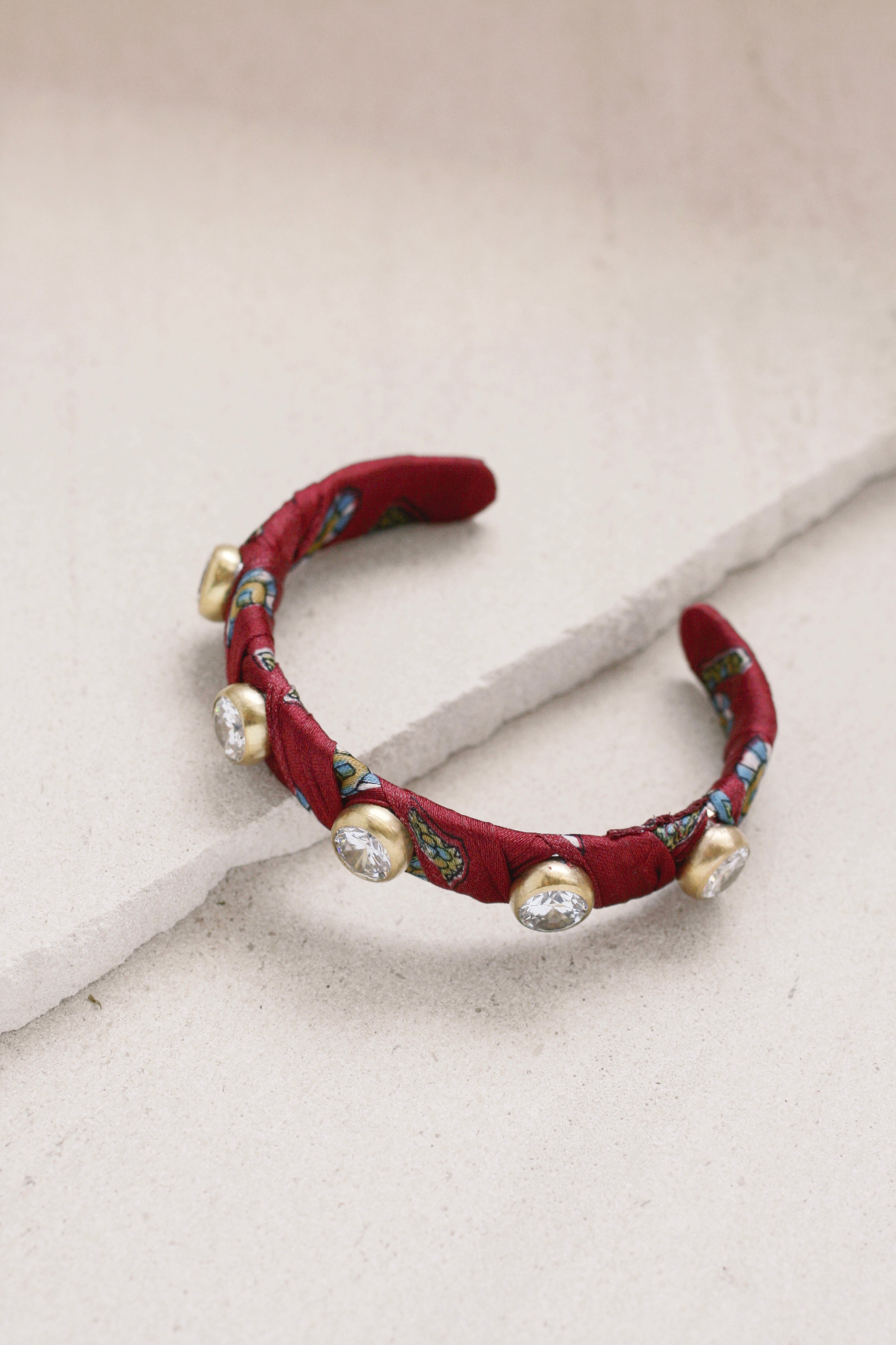 Elegant Bejeweled Fabric Cuff Bracelet for Women - Fashion Jewelry Accessory for Parties, Weddings & Special Occasions