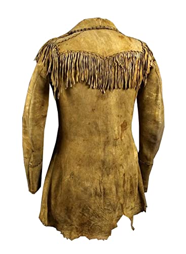 Native American Western Suede Leather War Shirt for Men - Authentic Cowboy Buckskin Shirt for Powwow, Rodeo & Western Fashion