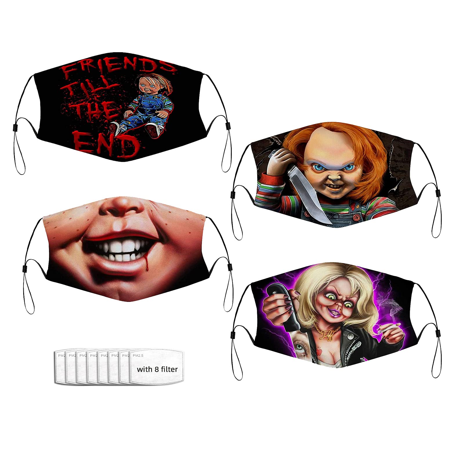 JERQUEE Reusable Adjustable Washable Cosplay Mask with 2 Filters - Perfect for Outdoor Activities, Costume Parties & Halloween Events