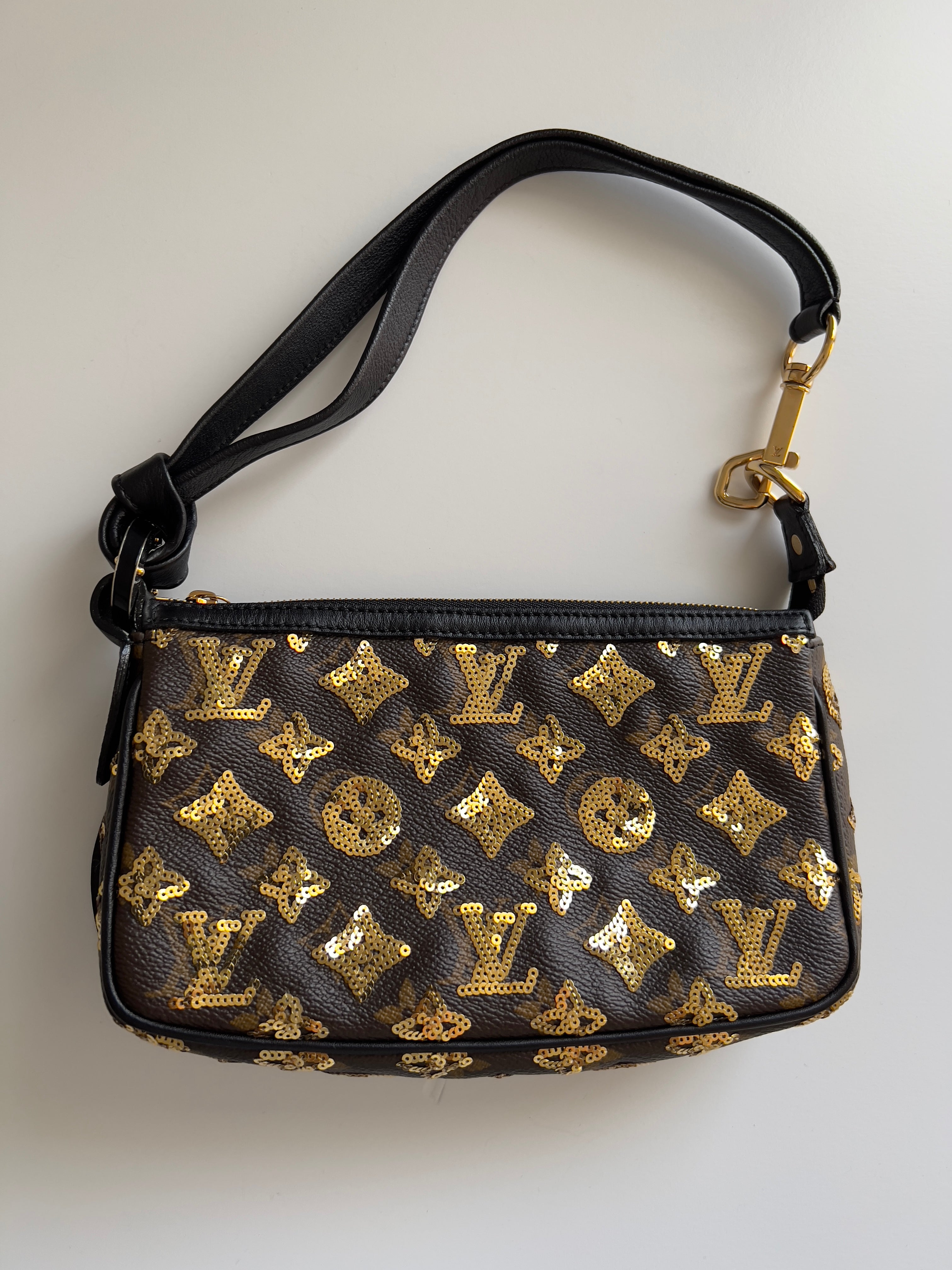 Authentic Pre-Owned Louis Vuitton Monogram Eclipse Pochette Accessories Bag - Large Size for Women, Perfect for Travel & Everyday Luxury Fashion