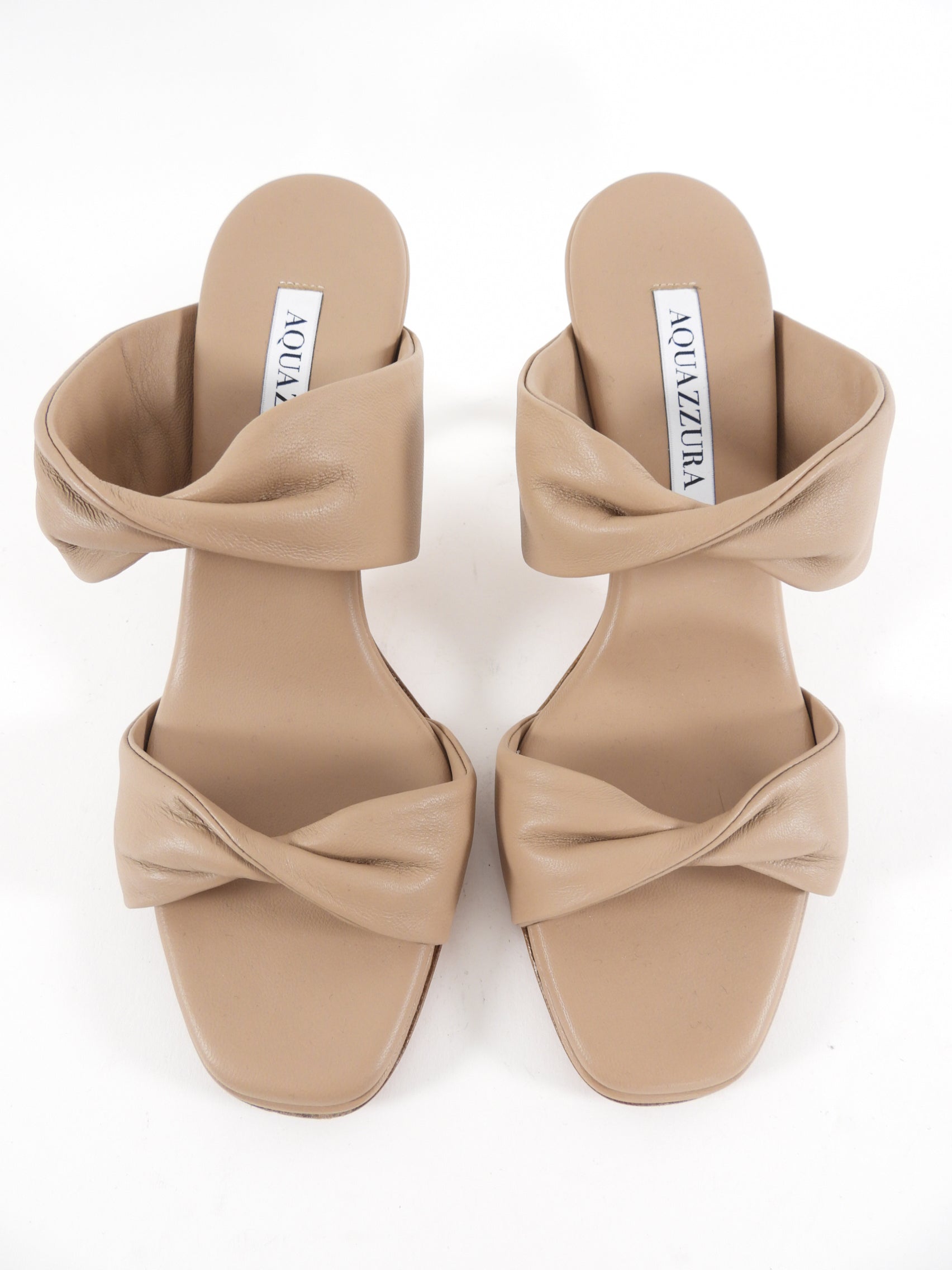 Aquazzura Beige Leather Sandals Size 37 | Women's Luxury Designer Open-Toe Sandals for Summer | Perfect for Beach Vacations, Weddings & Date Nights