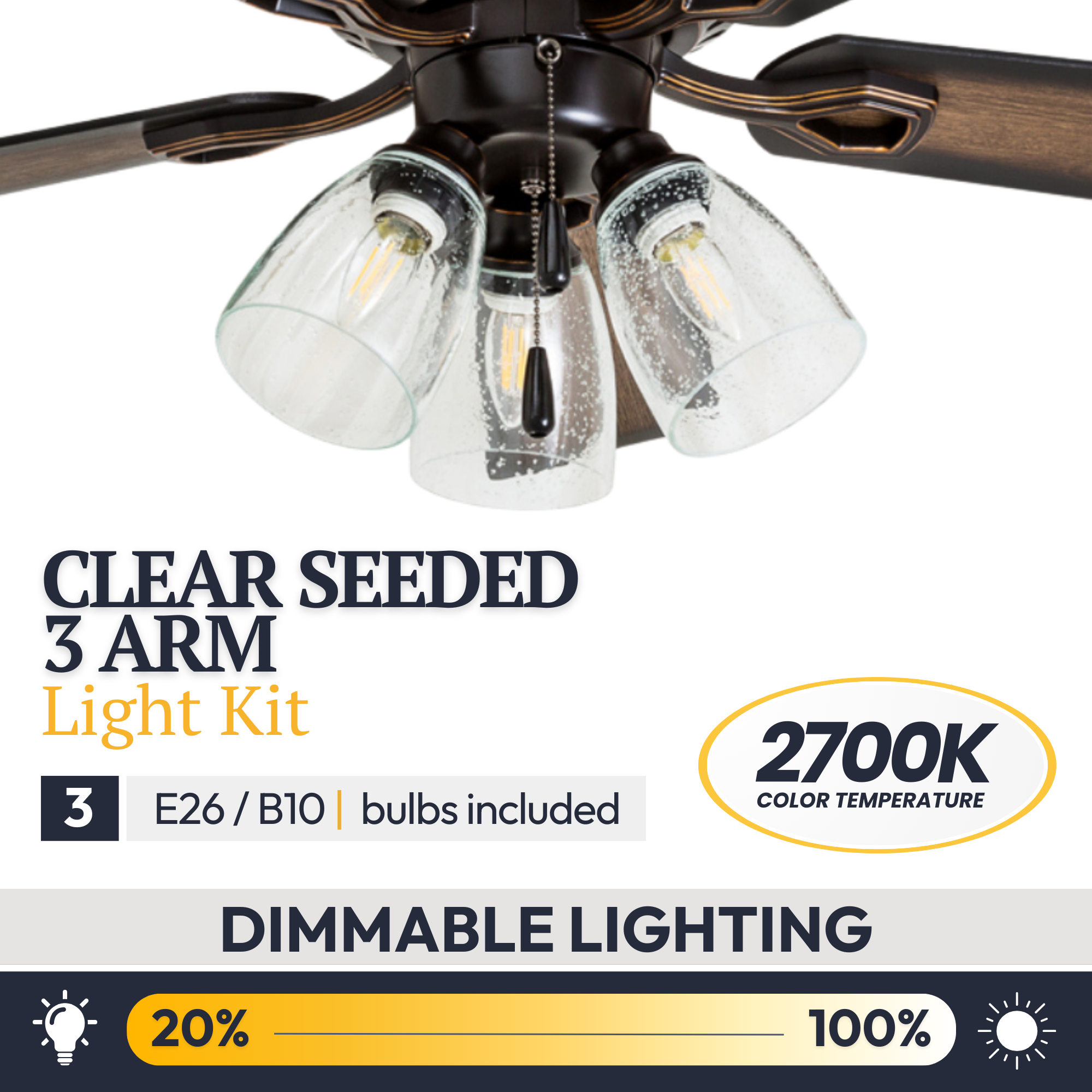 52 Inch Glenmont Oil Rubbed Bronze Ceiling Fan with Pull Chain - Perfect for Living Room, Bedroom, and Outdoor Patio Cooling