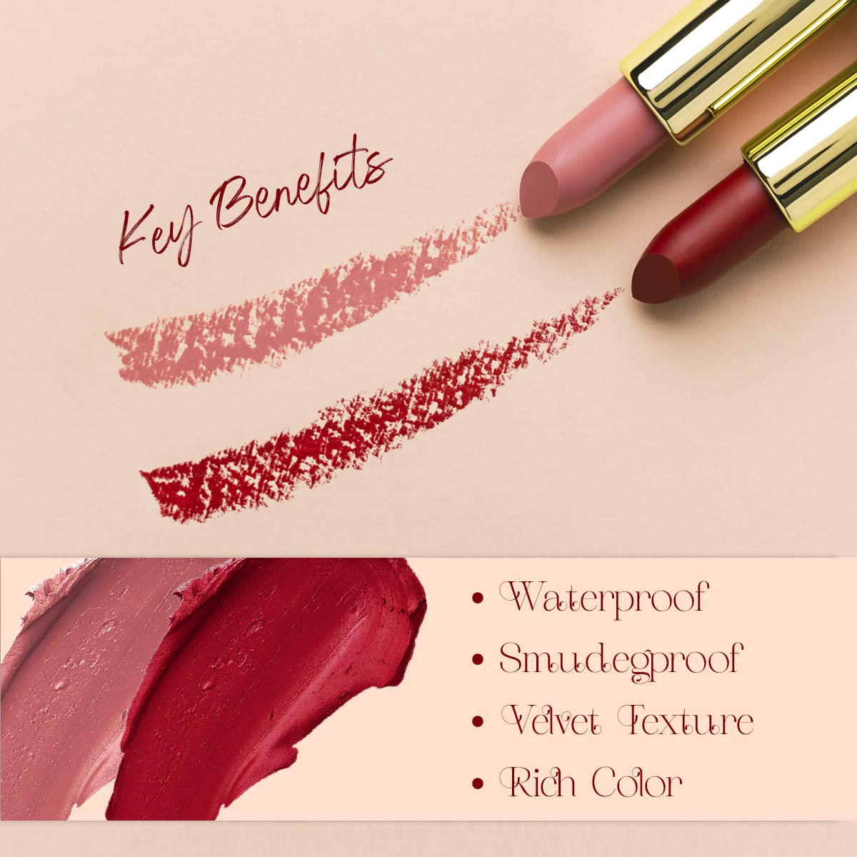 Half N Half Matte Lipstick - 04 Hot Red Long-Lasting Lip Color for Women, Vegan & Cruelty-Free | Perfect for Parties, Date Nights & Everyday Wear