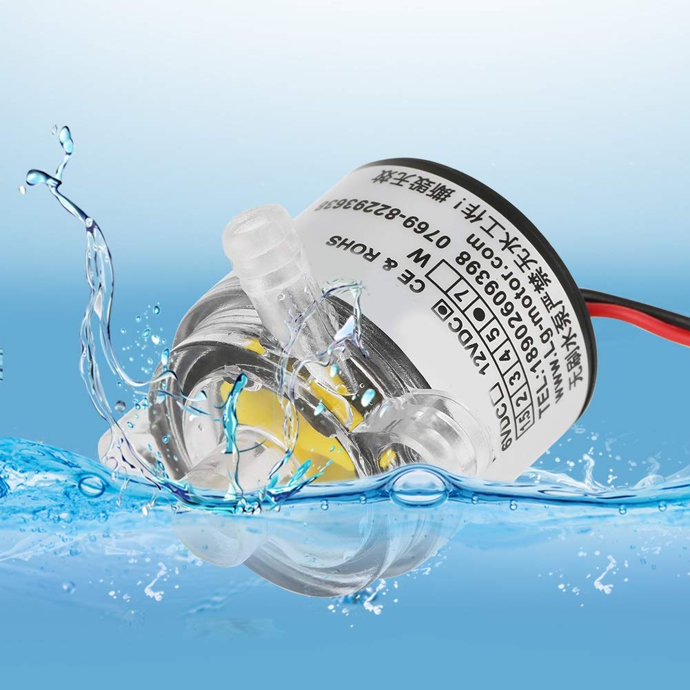 12V 6W DC Brushless Submersible Water Pump - Food Grade White Mini Water Pump for Aquariums, Fountains, Hydroponics & RV Water Systems