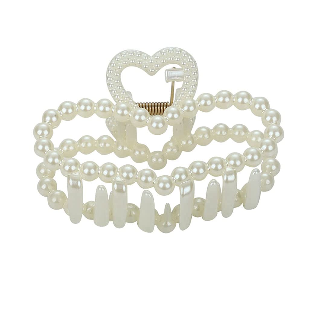 Licogel 6PCS Pearl Hair Claw Clips - Fashionable Geometric Hair Clips for Women & Girls, Non-Slip Jaw Clips for Ponytail, Bun & Updo Hairstyles - Perfect for Daily Use, Work, Parties & Special Occasions