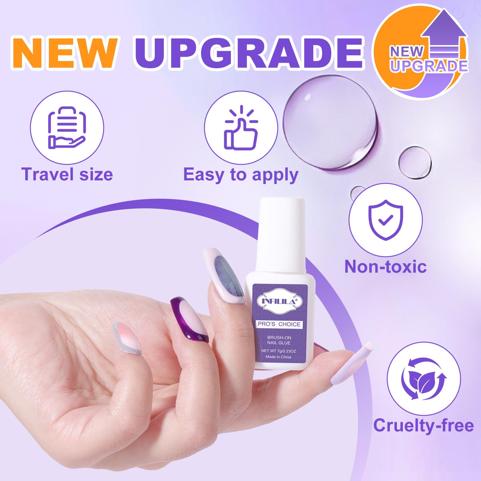 **INFILILA Super Strong Nail Tip Glue for Acrylic & Fake Nails - Professional Long Lasting Adhesive (7ml x 2PCS) - Perfect for Salon, DIY Manicures & Nail Extensions**