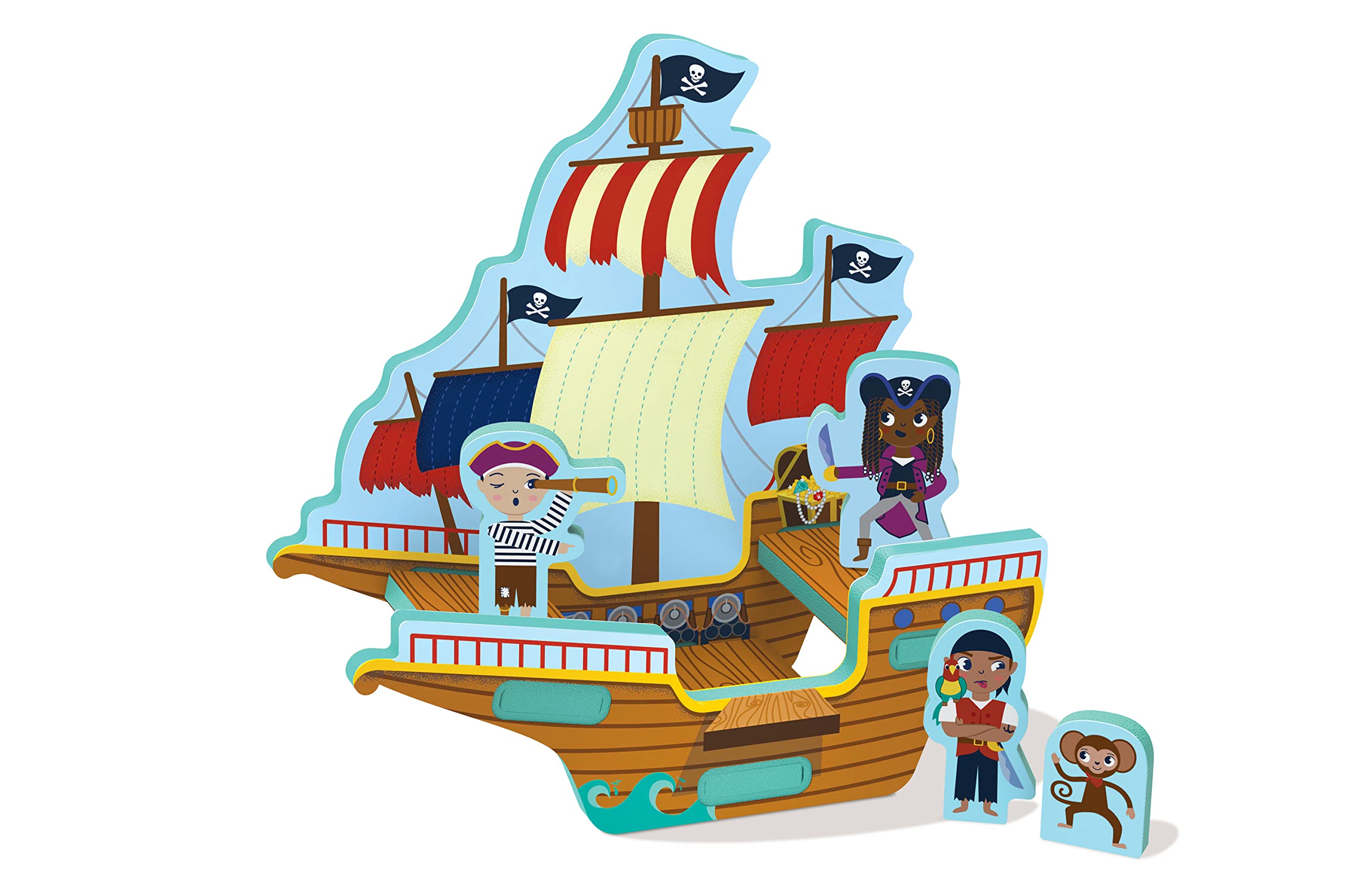 STORYTIME TOYS Pirate Ship Play Puzzle - Wooden Educational Toy for Kids Ages 3-6 | Interactive Learning Game for Preschoolers | Perfect for Imaginative Play, Birthday Gifts & Classroom Activities