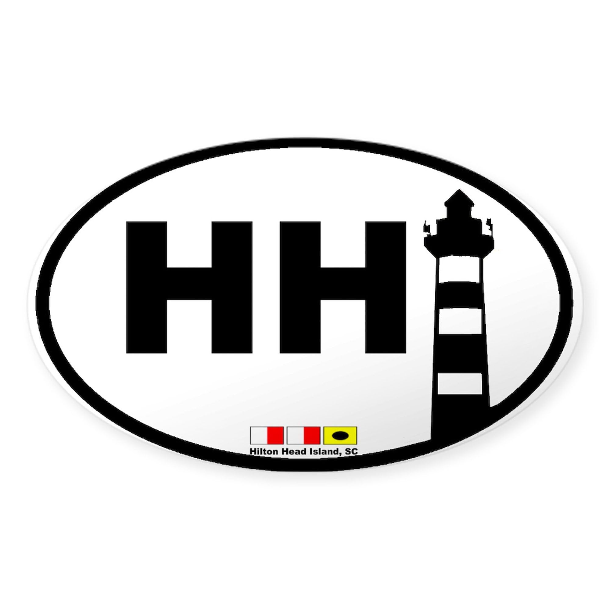 Hilton Head Island Oval Car Bumper Sticker - Waterproof Vinyl Decal for Cars, Laptops, Windows | Perfect for Travel Enthusiasts & Vacation Souvenirs