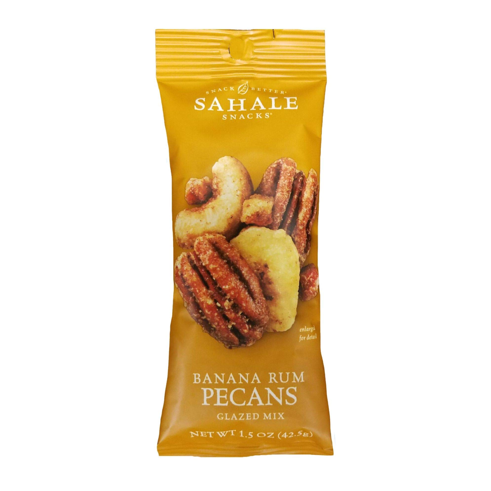 Sahale Snacks Glazed Mix with Banana Rum Pecans - 1.5oz (Pack of 9) 13.5oz Total - Healthy Trail Mix for Hiking, Office Snacks & Travel