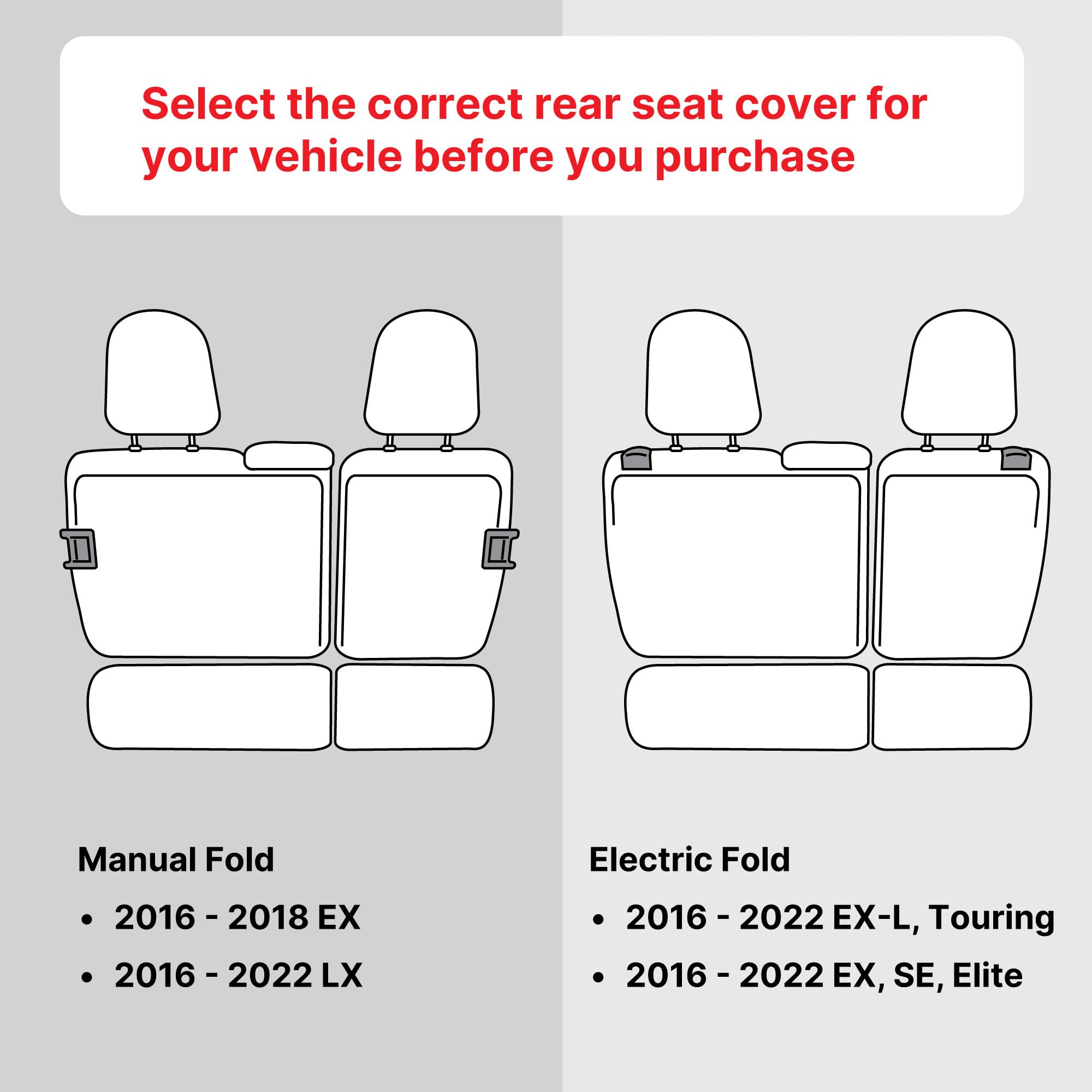 FH Group Custom Fit Neoprene Seat Covers for 2018-2022 Honda Accord (Touring/Sport/SE/EX/EX-L) - Waterproof Car Seat Protectors, Rear Set in Solid Red - Perfect for Road Trips, Daily Commutes & Spill Protection