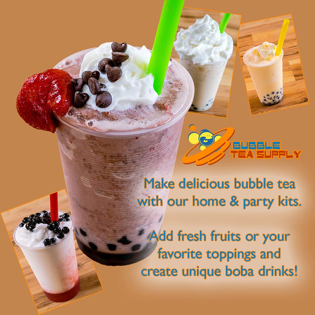 Premium Bubble Tea Kit - Black Aromatic Milk Tea Starter Set with Tapioca Pearls & Boba Powder | DIY Bubble Tea Supplies for Parties, Gifts & Home Brewing | Perfect for Bubble Tea Lovers, Cafes & Asian Dessert Shops