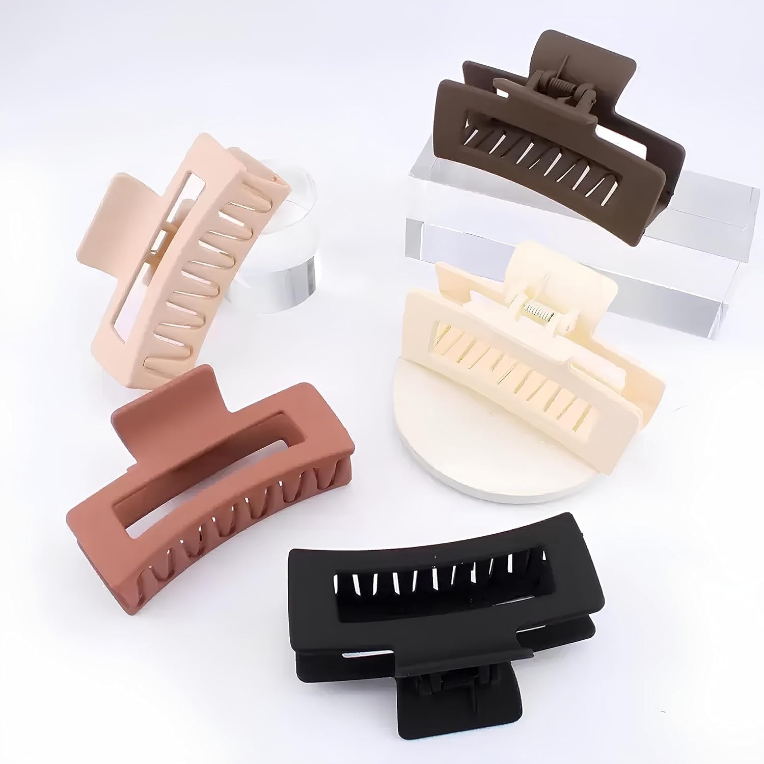 Rubela 5-Pack Large Hair Clips for Thick Hair - Strong Hair Claw Clips for Women & Girls - Perfect for Updos, Ponytails & Everyday Hairstyles